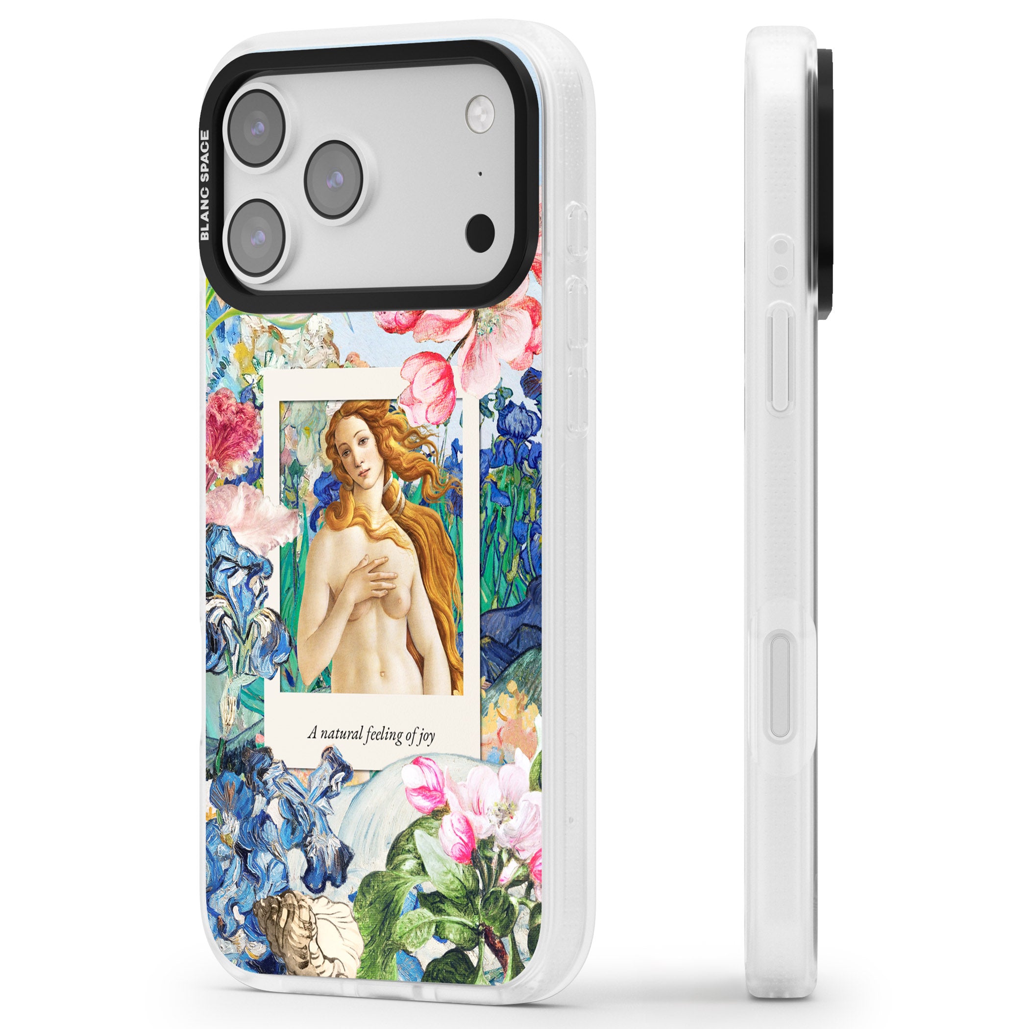 Botticelli Venus iPhone 17 Pro Max Impact Air Clear Phone Case Side Profile