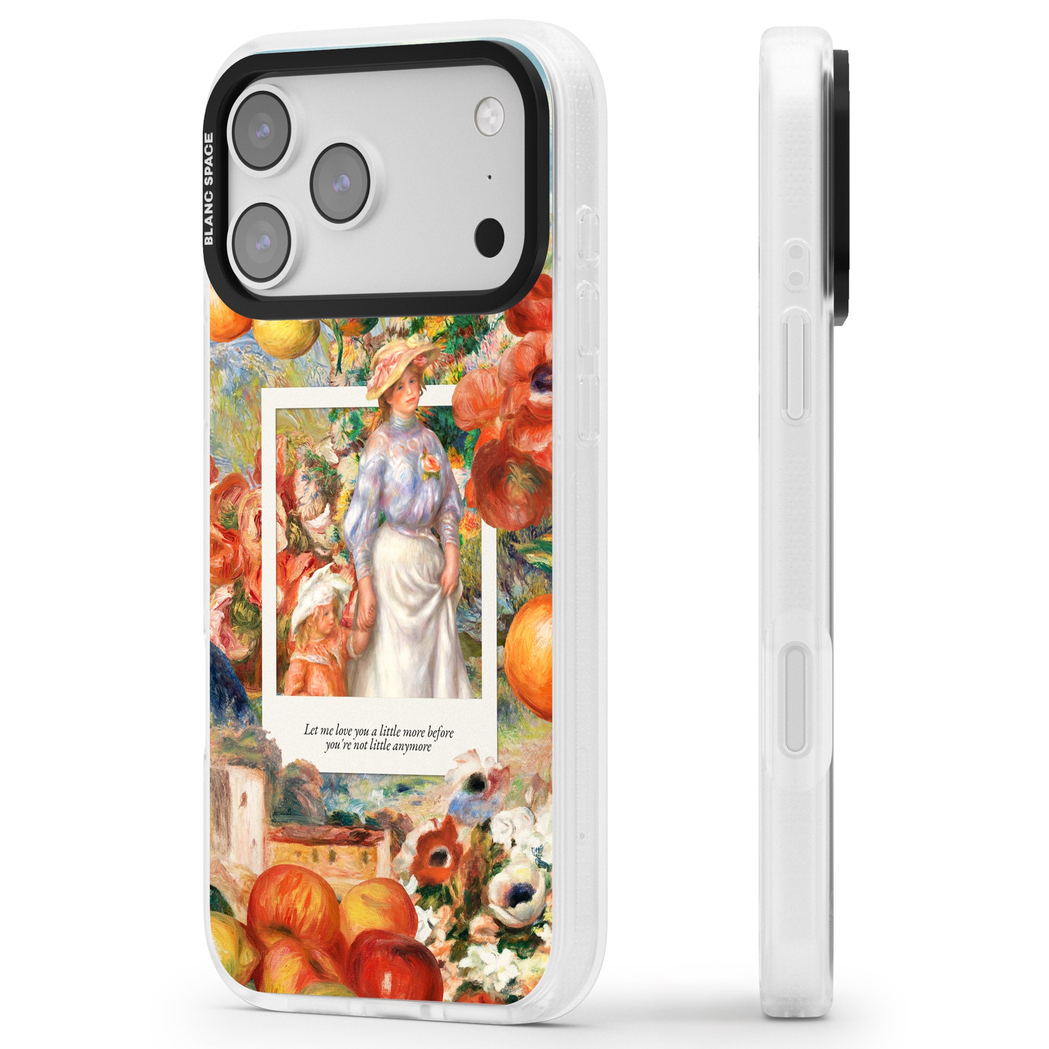 Renoir Mother & Child iPhone 17 Pro Max Impact Air Clear Phone Case Side Profile