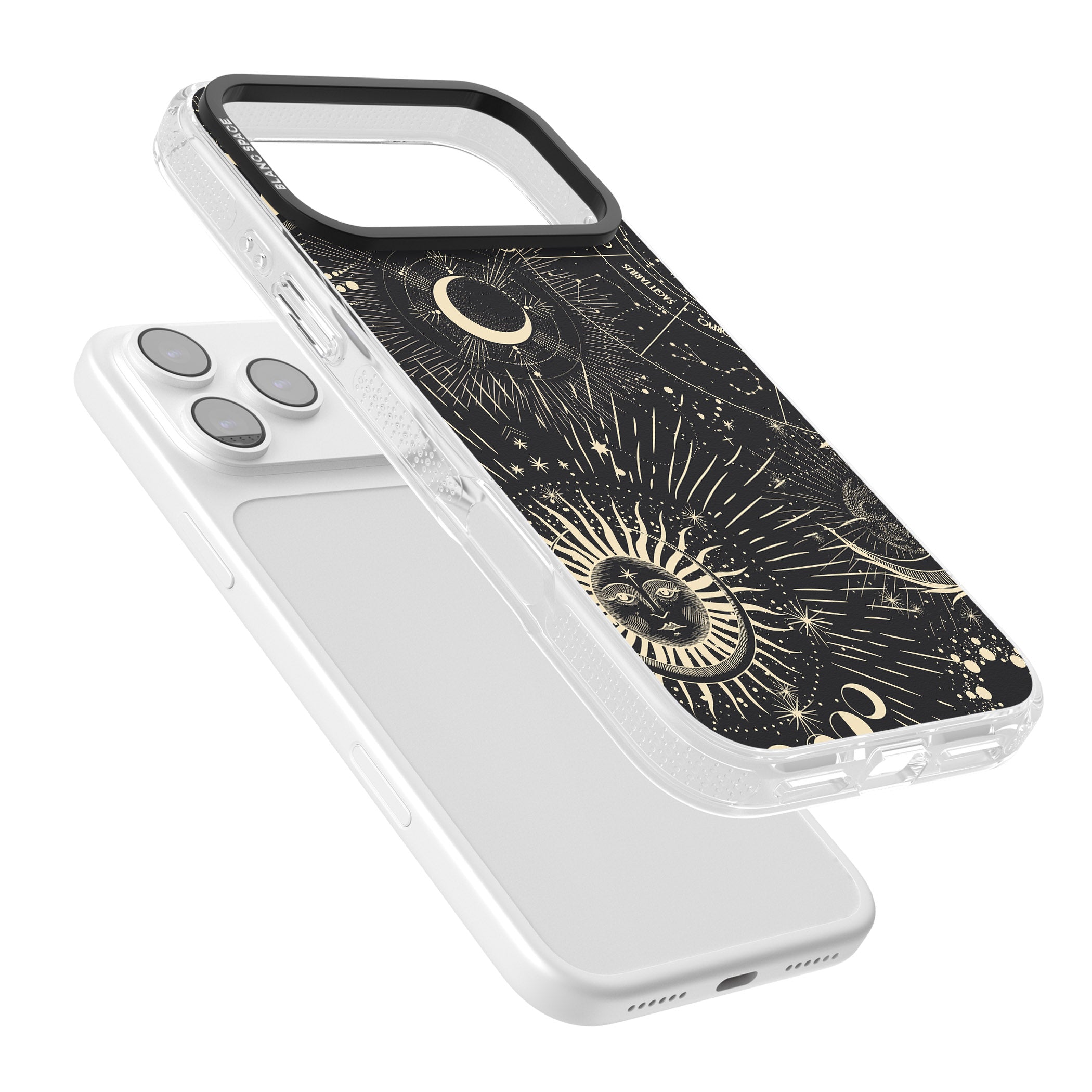 Cosmic Sun & Symbols Zodiac iPhone 17 Pro Max Impact Air Clear Phone Case Colours