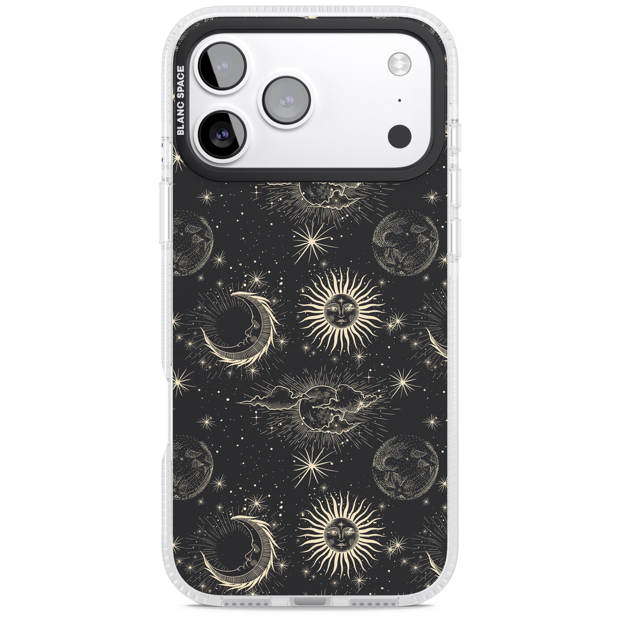 Suns & Moons Celestial Night iPhone 17 Pro Impact Air Clear Phone Case