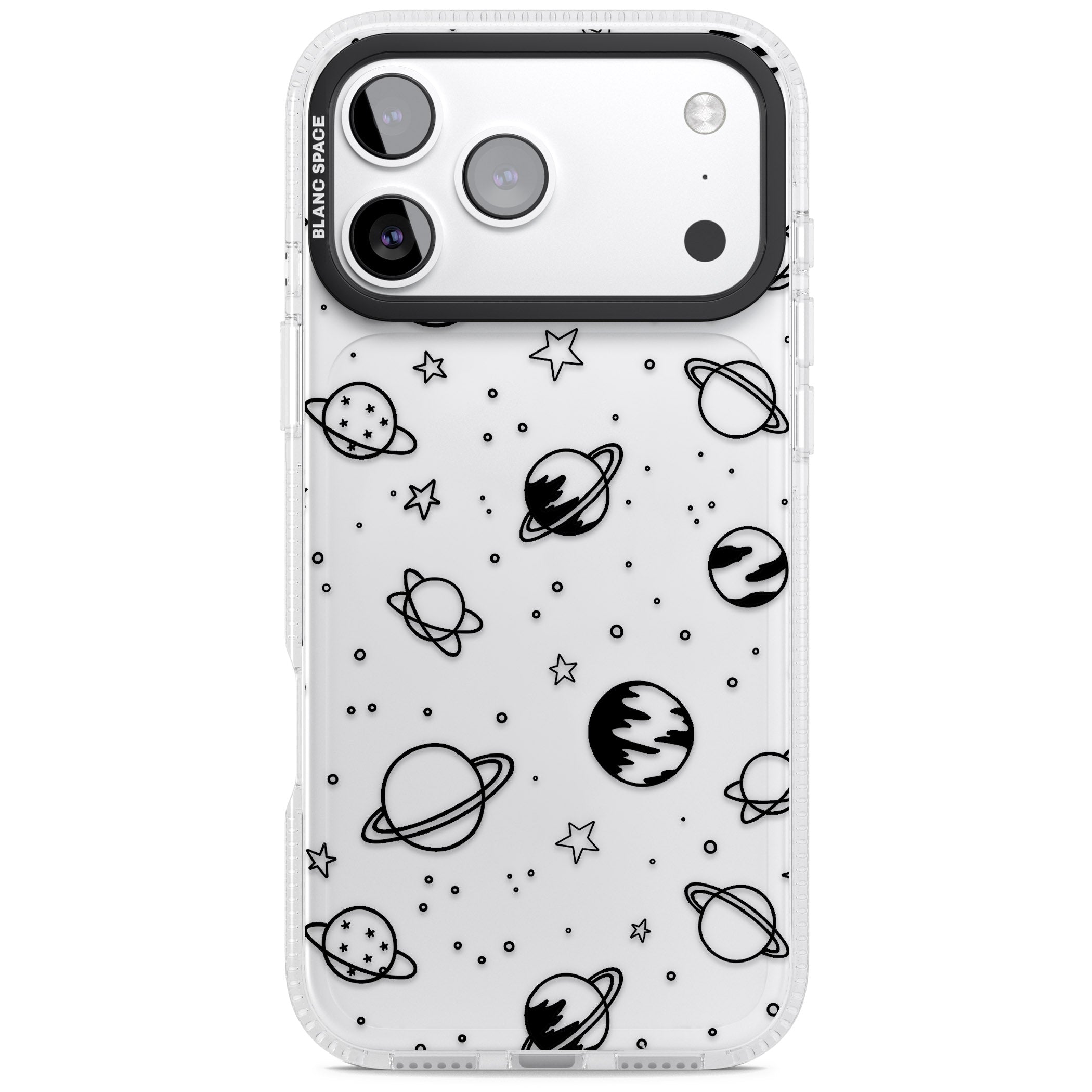 Cosmic Sketch Black Clear iPhone 17 Pro Max Impact Air Clear Phone Case