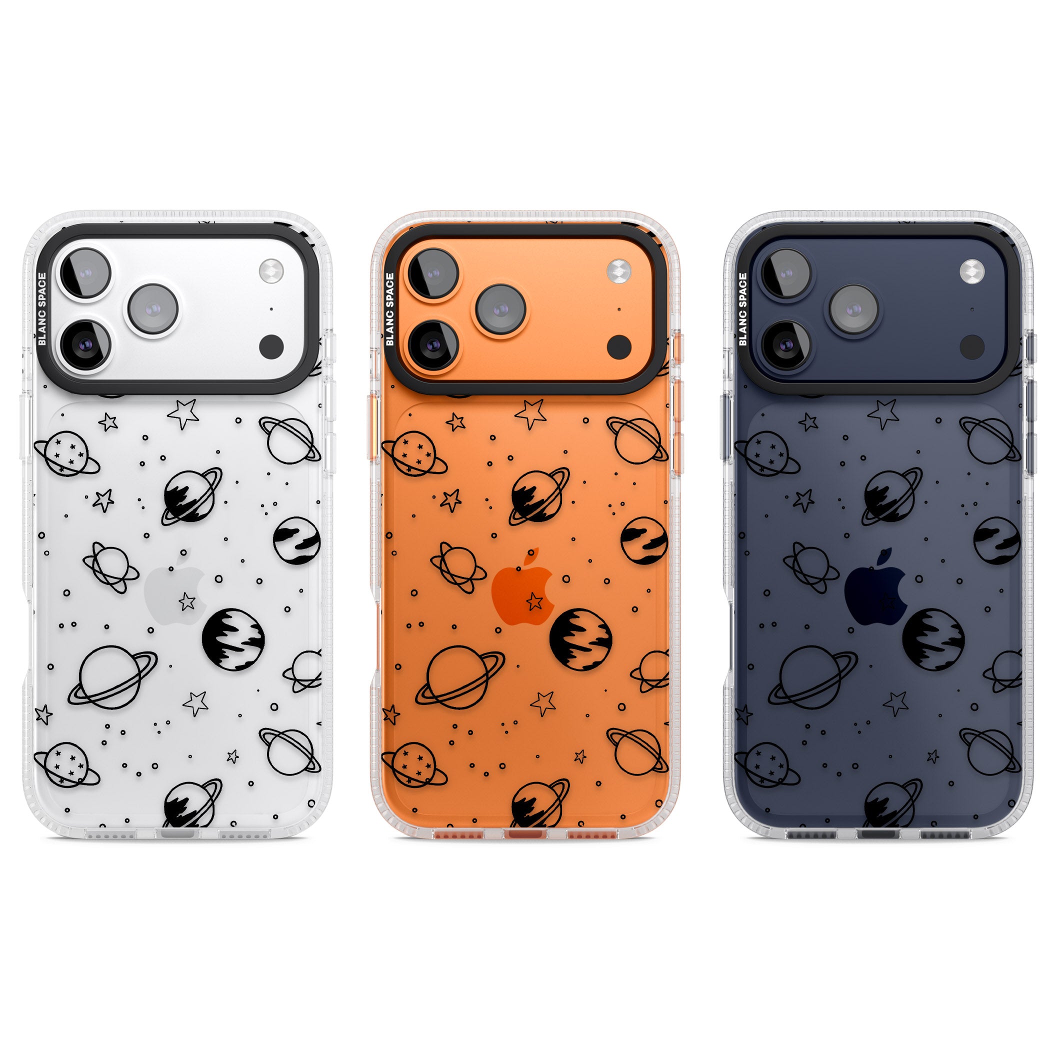 Cosmic Sketch Black Clear iPhone 17 Pro Impact Air Clear Phone Case APT Impact Protection