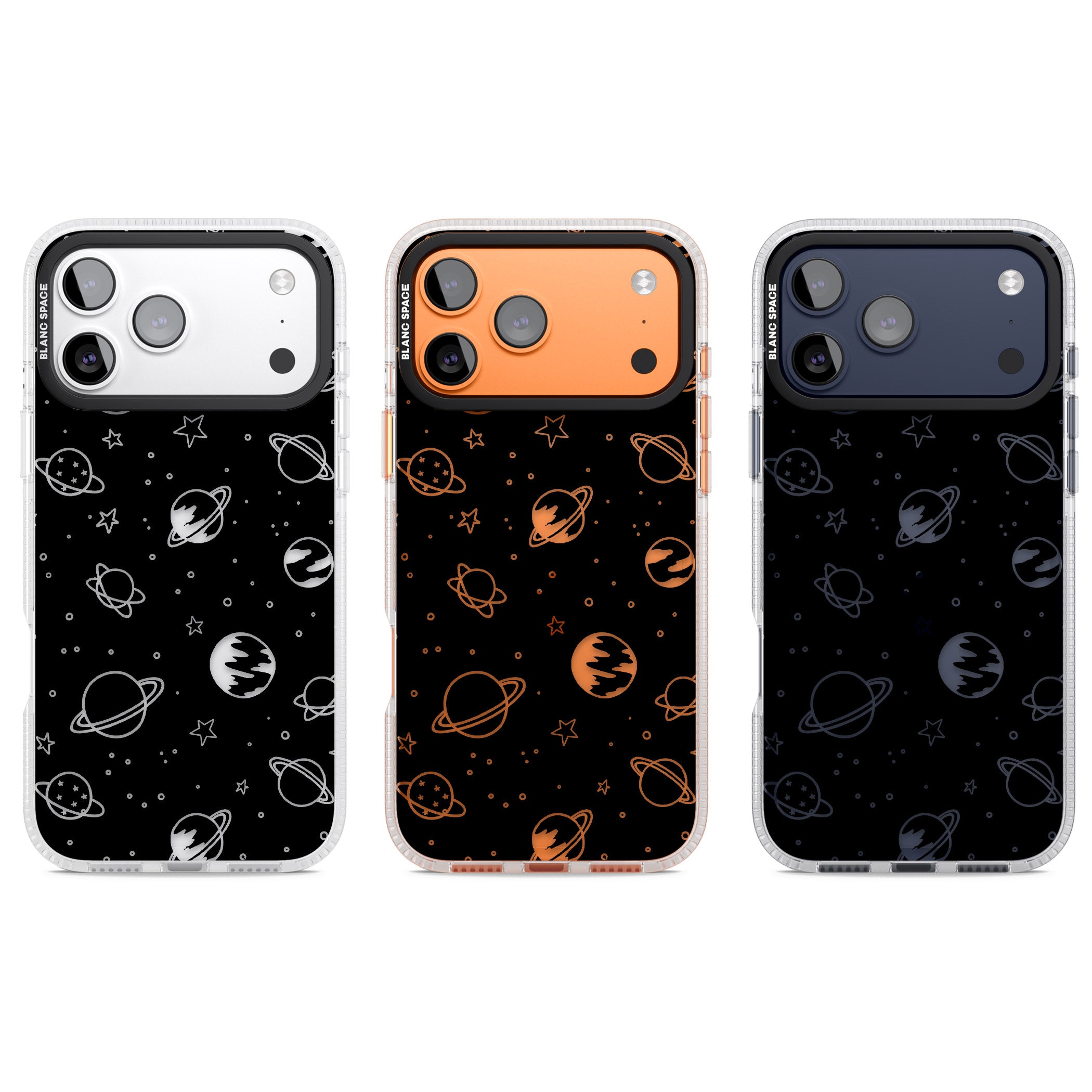 Cosmic Sketch Clear Black iPhone 17 Pro Impact Air Clear Phone Case APT Impact Protection