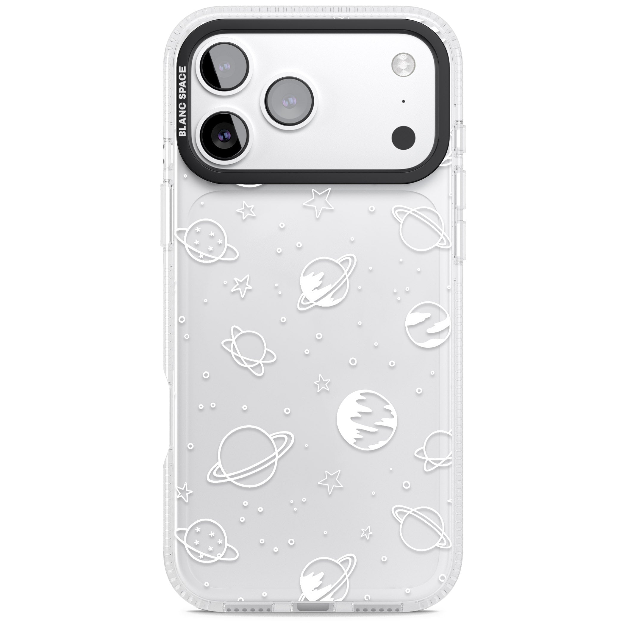 Cosmic Sketch White Clear iPhone 17 Pro Impact Air Clear Phone Case