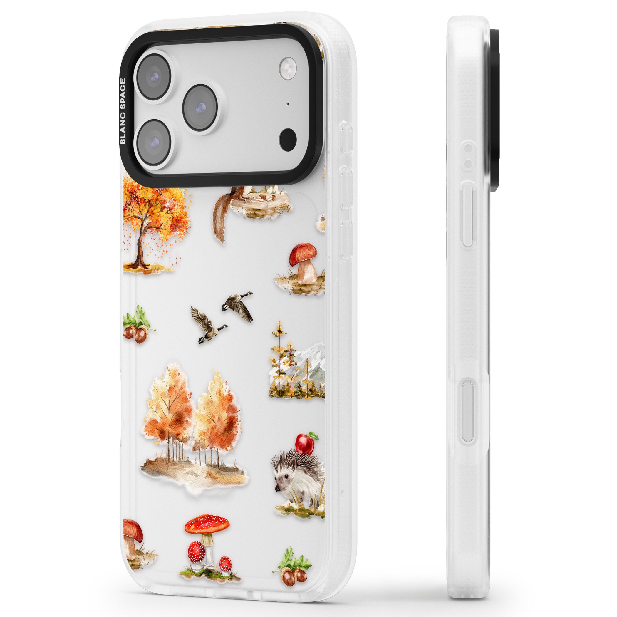 Fall Forest Friends iPhone 17 Pro Max Impact Air Clear Phone Case Side Profile