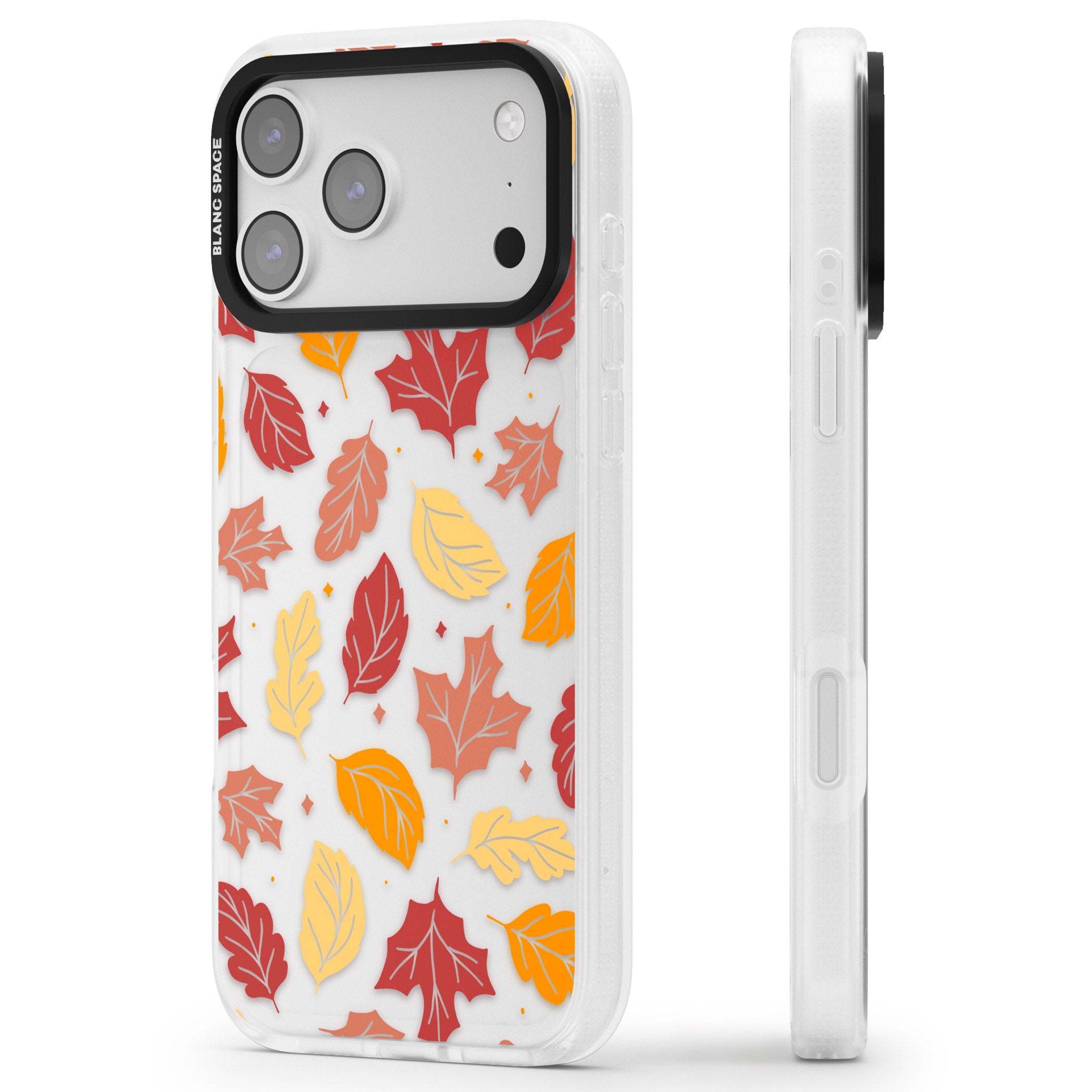 Autumn Leaves iPhone 17 Pro Max Impact Air Clear Phone Case Side Profile