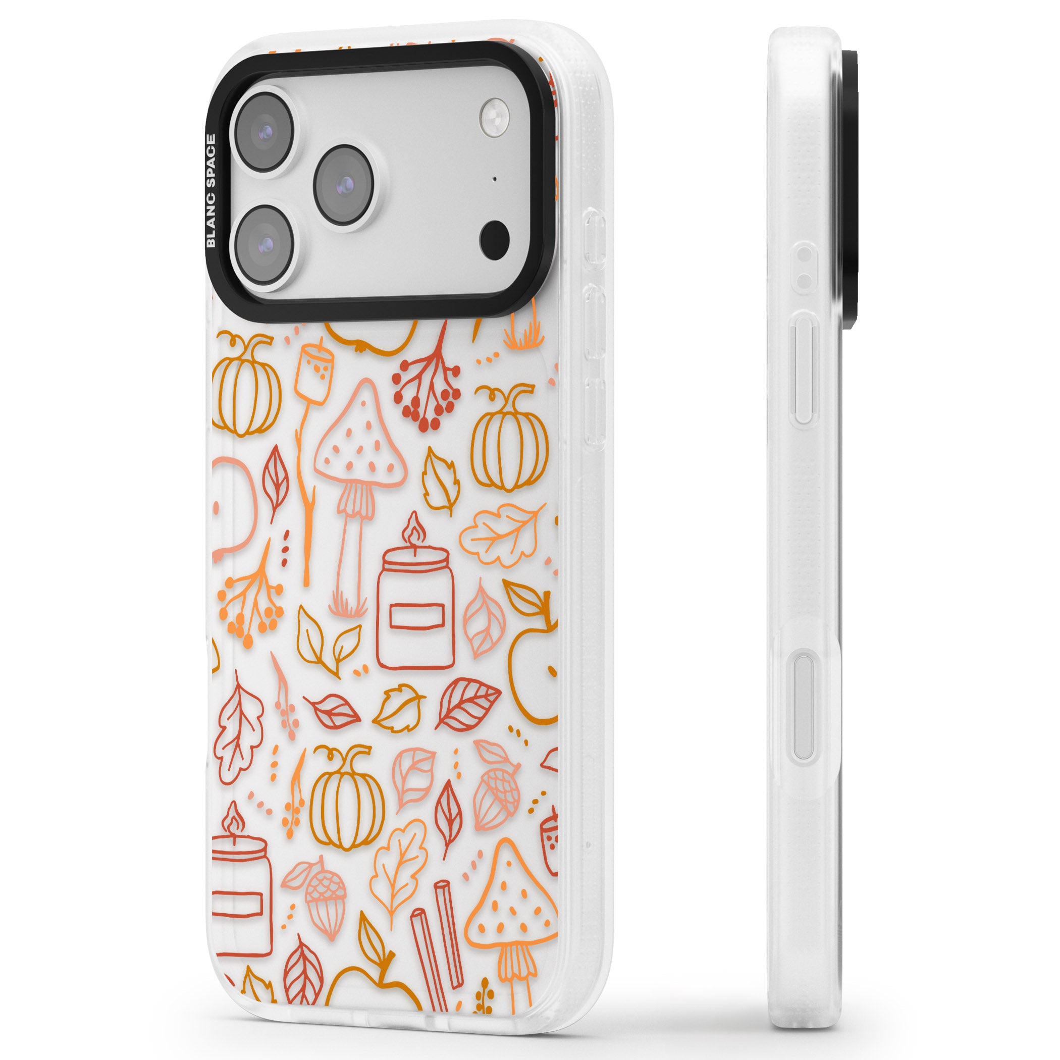 Autumn Line Pattern iPhone 17 Pro Max Impact Air Clear Phone Case Side Profile