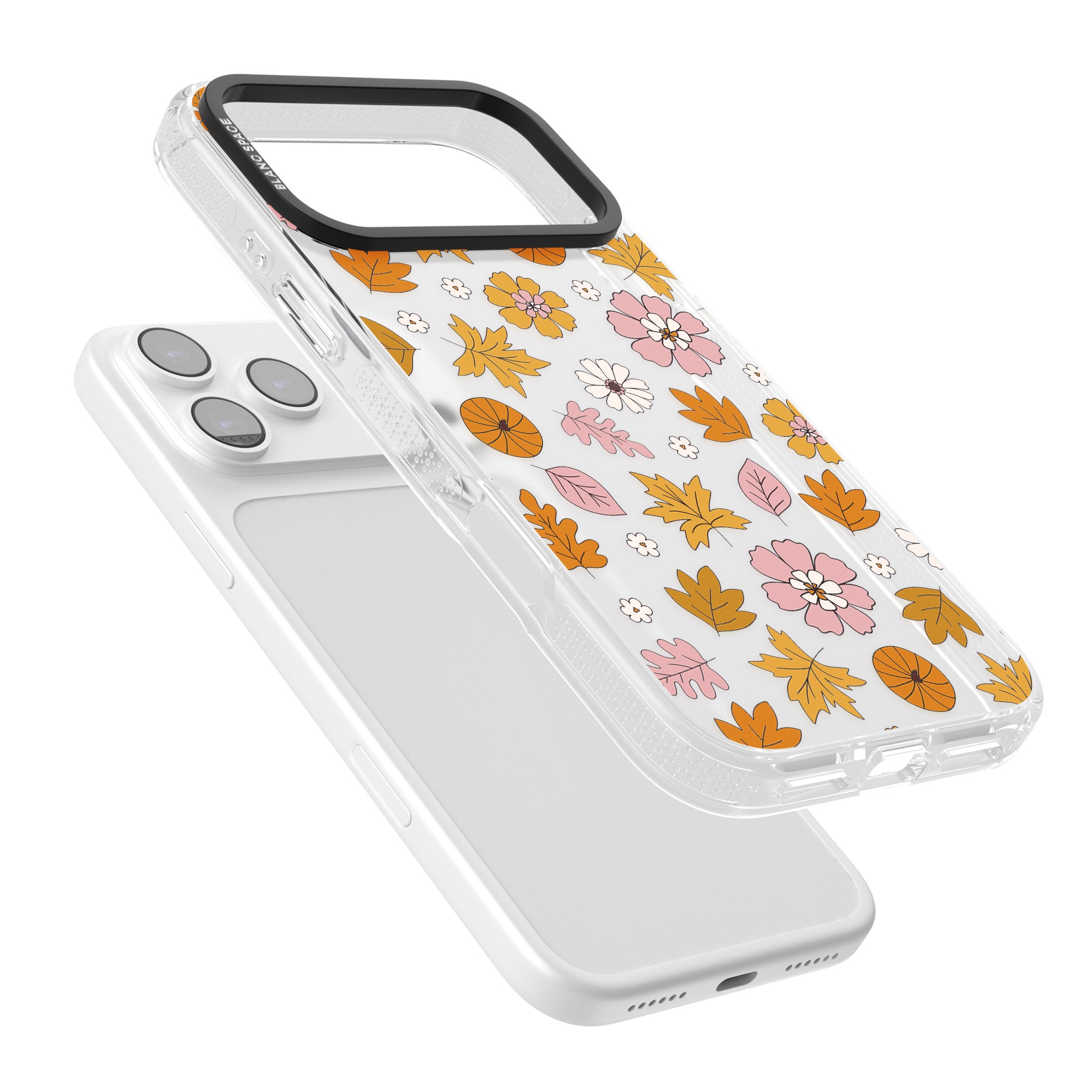 Autumn Leaves And Flowers iPhone 17 Pro Max Impact Air Clear Phone Case Colours