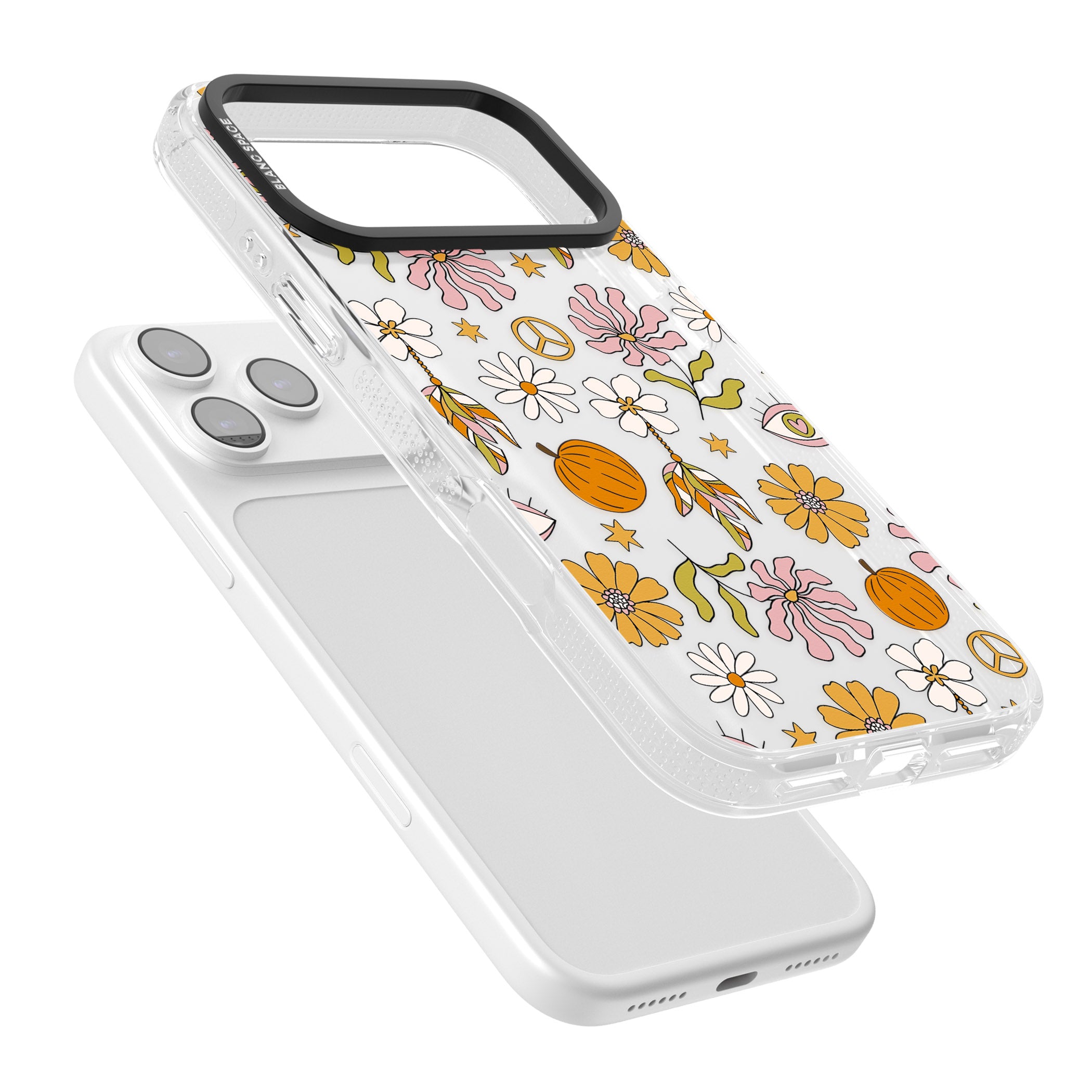 Retro Boho Fall Floral iPhone 17 Pro Impact Air Clear Phone Case Colours