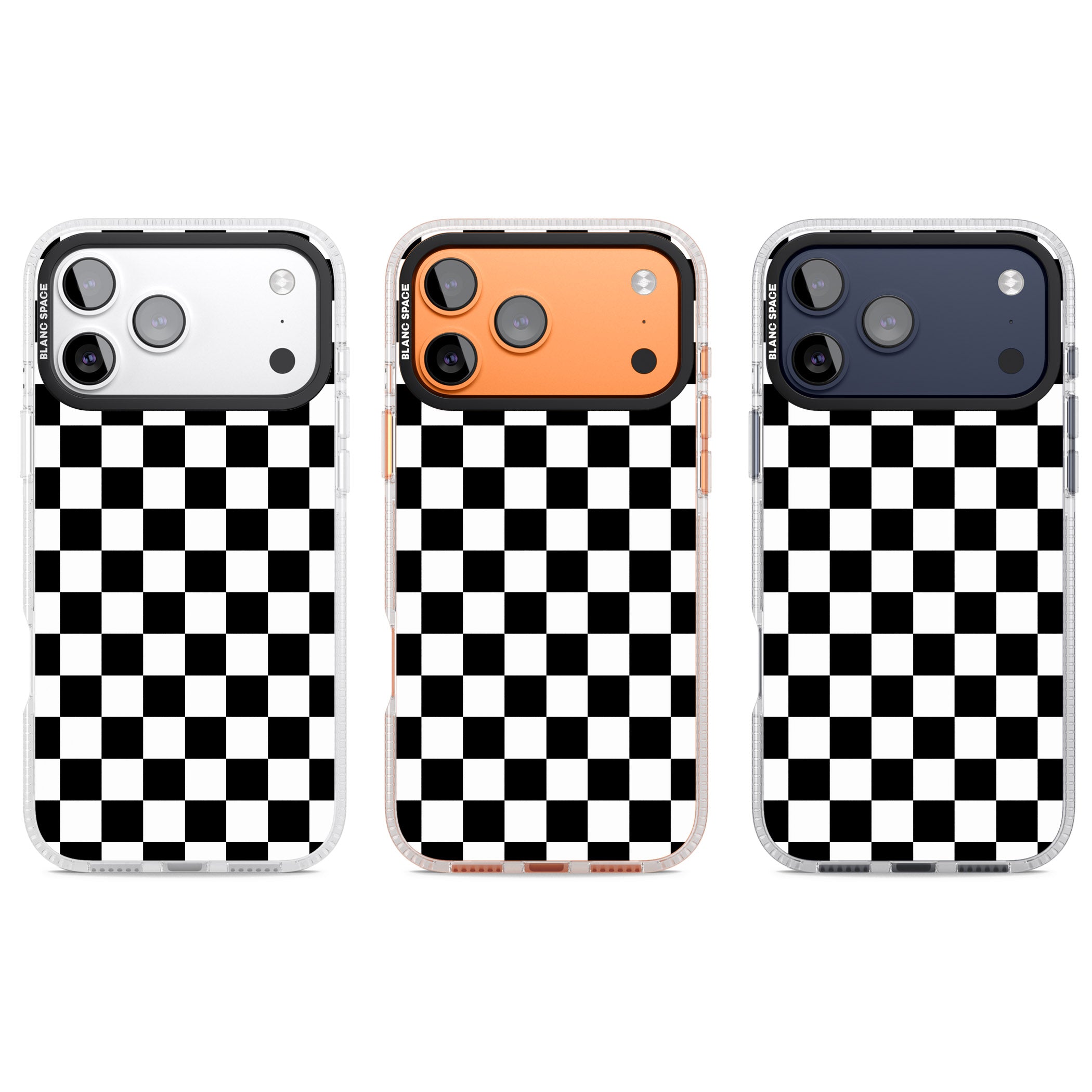Black Checkered iPhone 17 Pro Impact Air Clear Phone Case APT Impact Protection