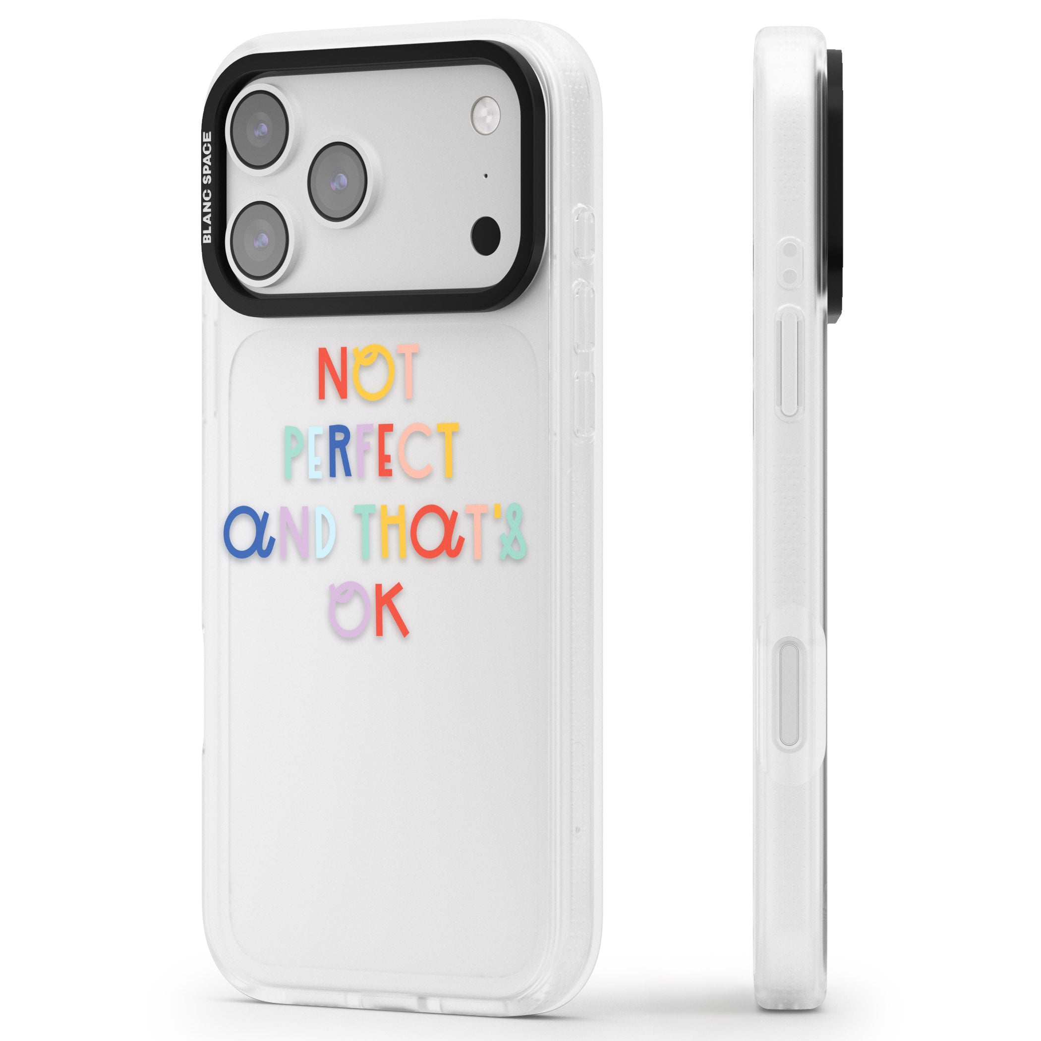 Not Perfect Clear iPhone 17 Pro Max Impact Air Clear Phone Case Side Profile