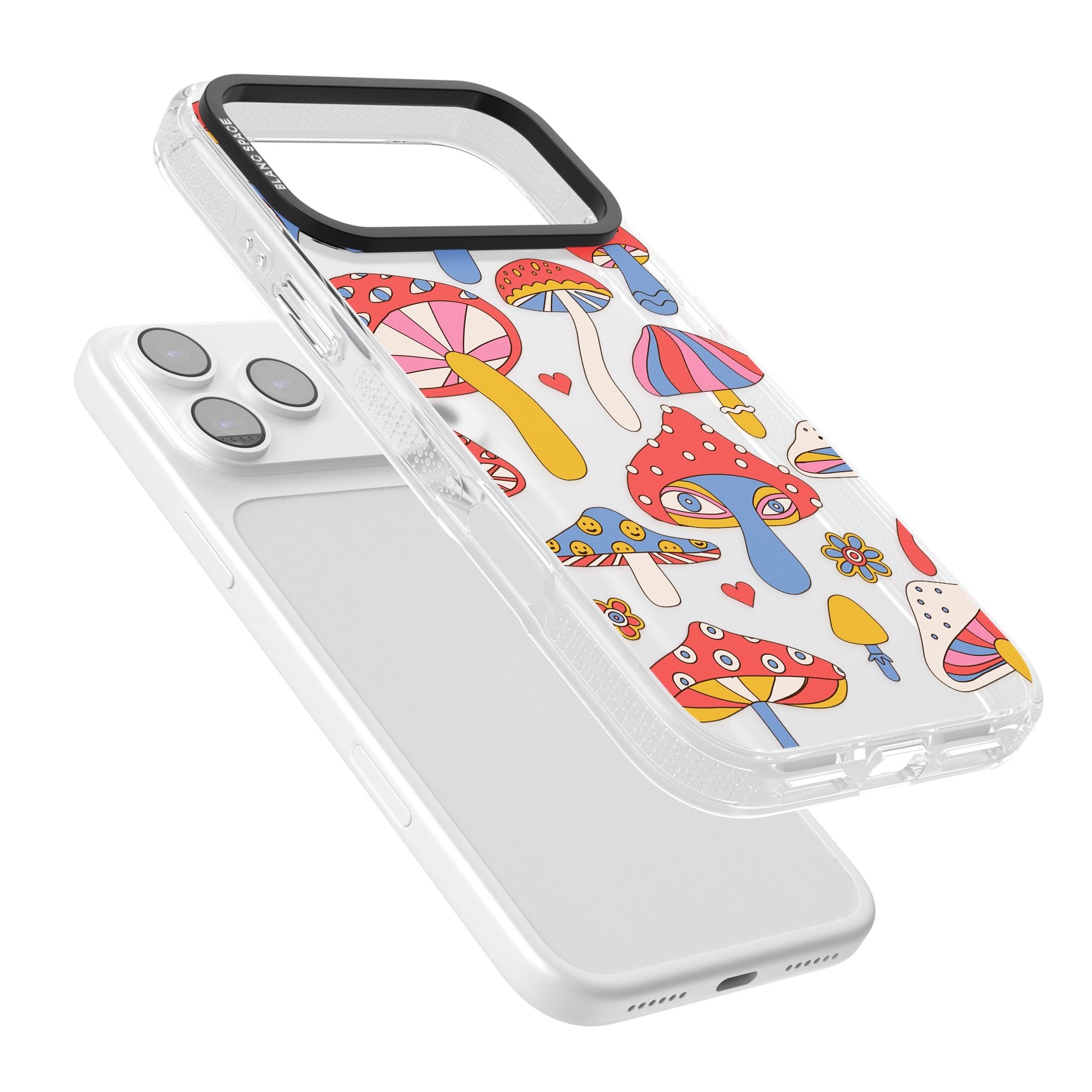 Vibrant Shrooms iPhone 17 Pro Impact Air Clear Phone Case Colours
