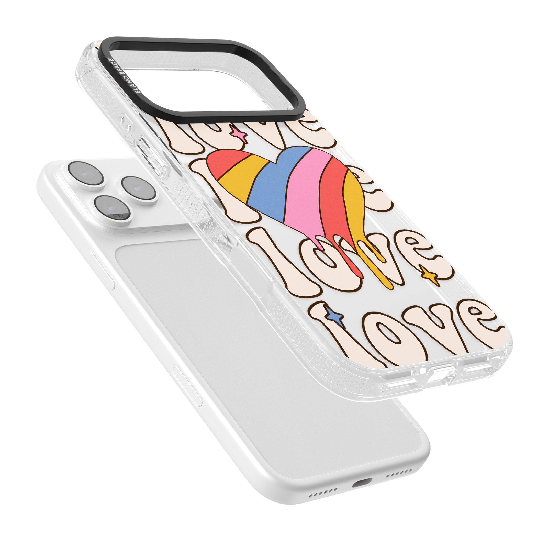 Groovy Love iPhone 17 Pro Max Impact Air Clear Phone Case Colours