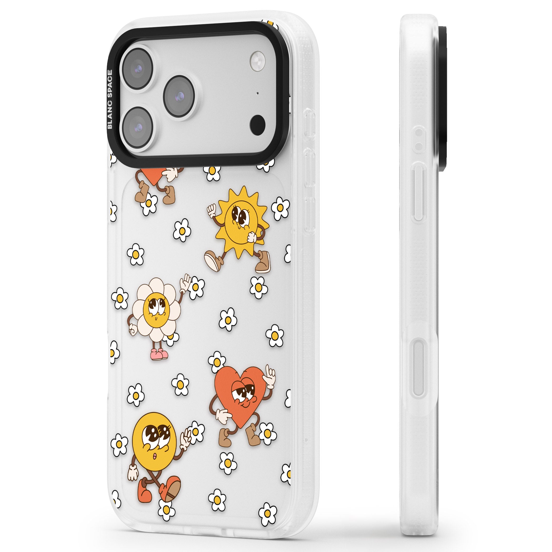Daisies & Friends iPhone 17 Pro Max Impact Air Clear Phone Case Side Profile