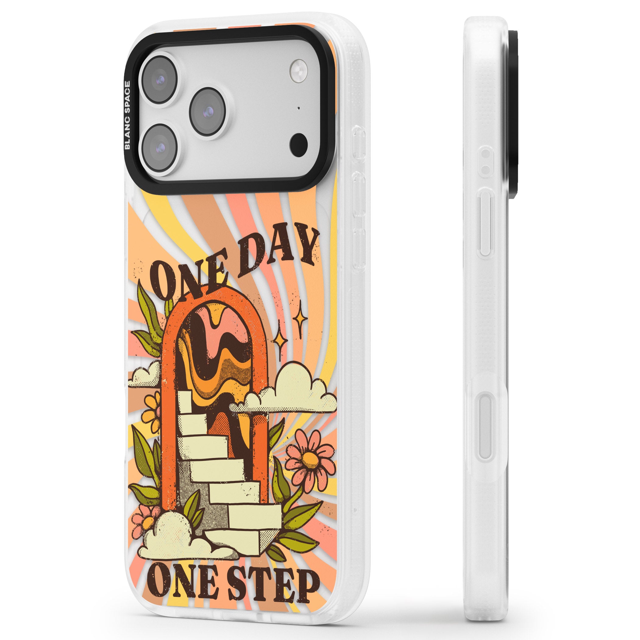 One Day One Step iPhone 17 Pro Max Impact Air Clear Phone Case Side Profile
