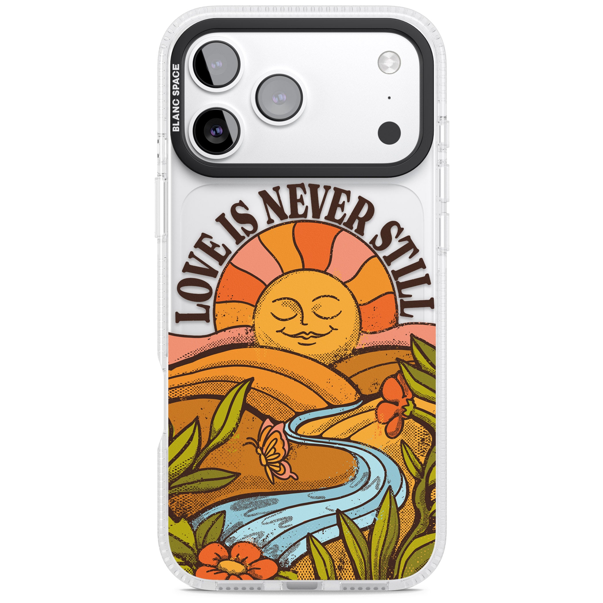 Love Is Never Still iPhone 17 Pro Impact Air Clear Phone Case