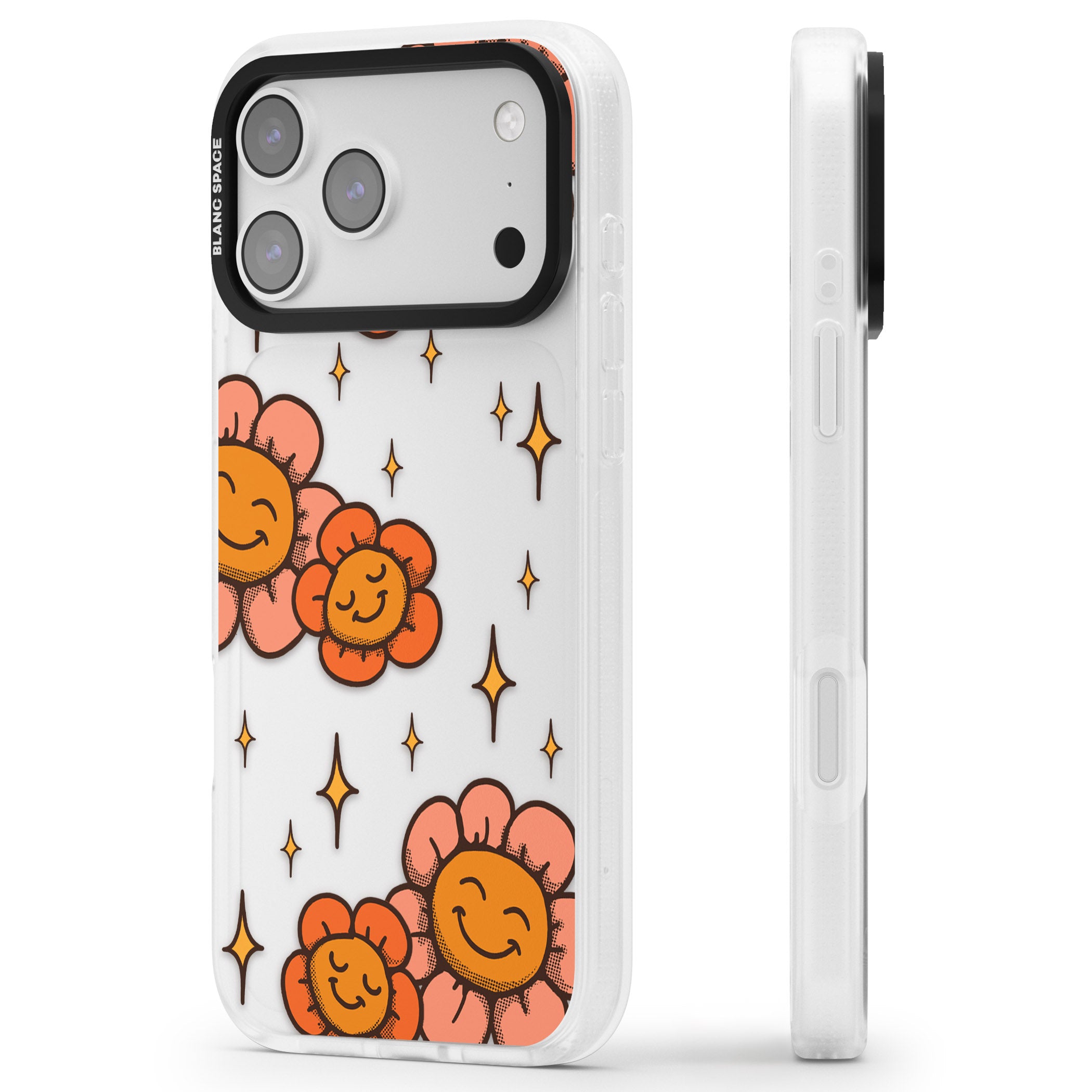 Mellow Flowers iPhone 17 Pro Max Impact Air Clear Phone Case Side Profile