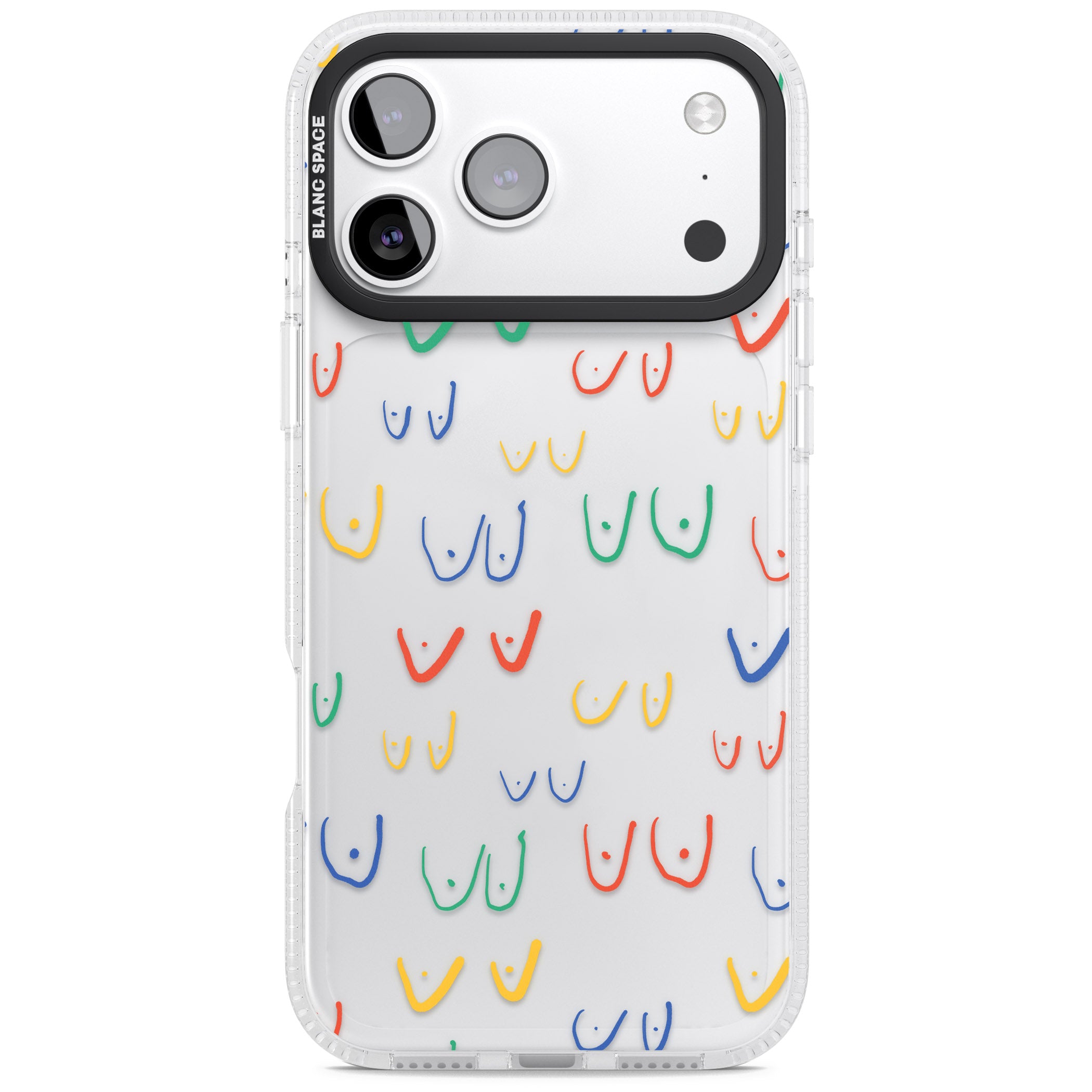 Boob Pattern (Mixed Colours) iPhone 17 Pro Max Impact Air Clear Phone Case