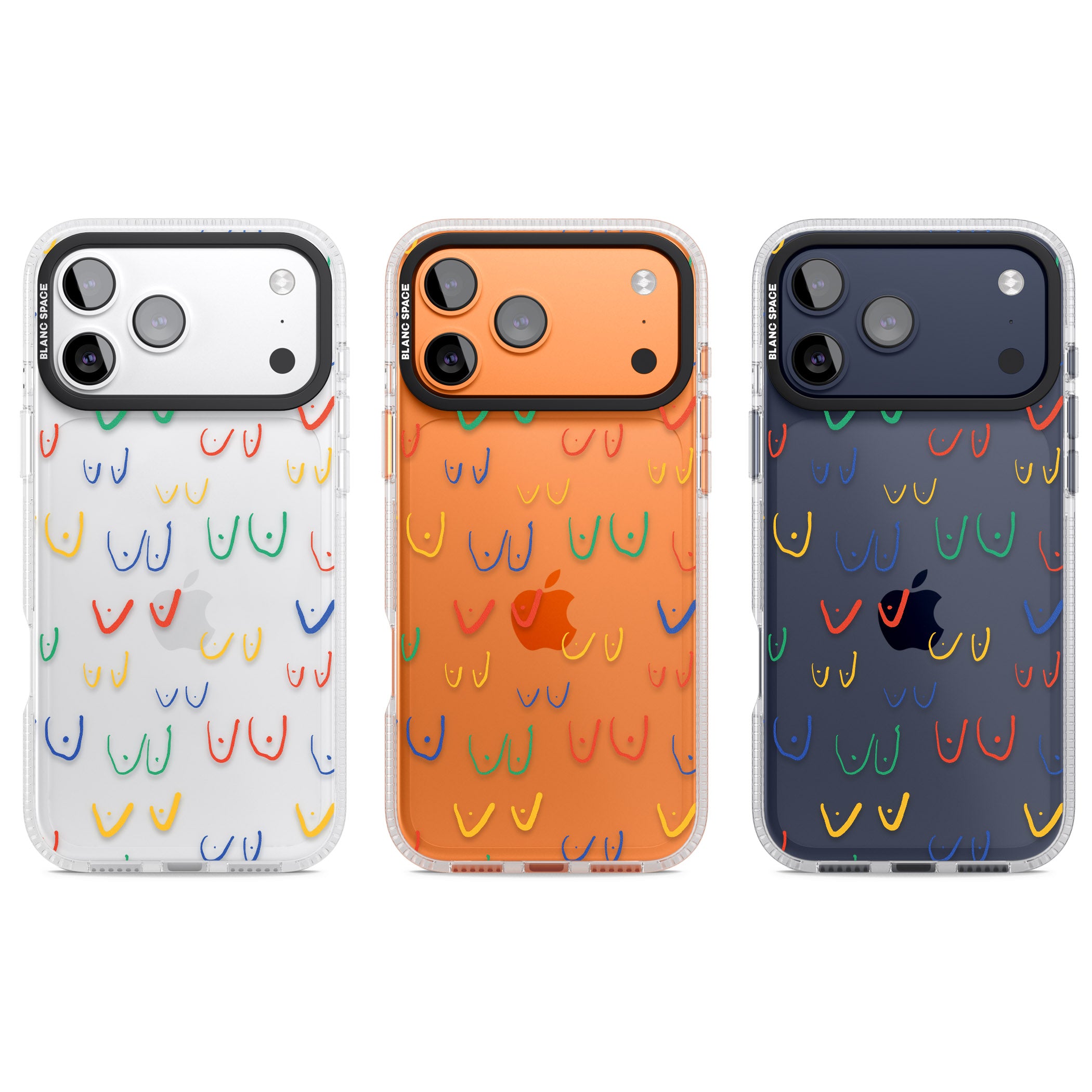 Boob Pattern (Mixed Colours) iPhone 17 Pro Impact Air Clear Phone Case APT Impact Protection