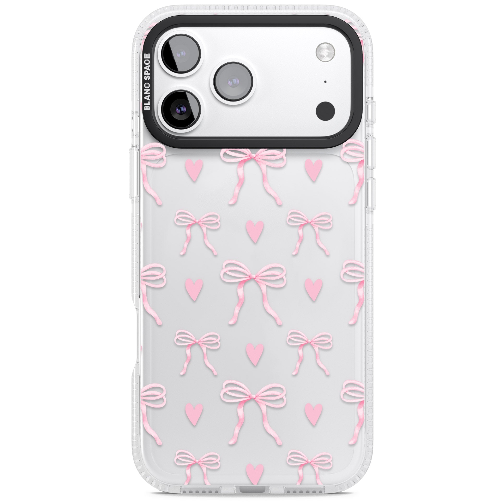 Pink Bows & Hearts iPhone 17 Pro Max Impact Air Clear Phone Case