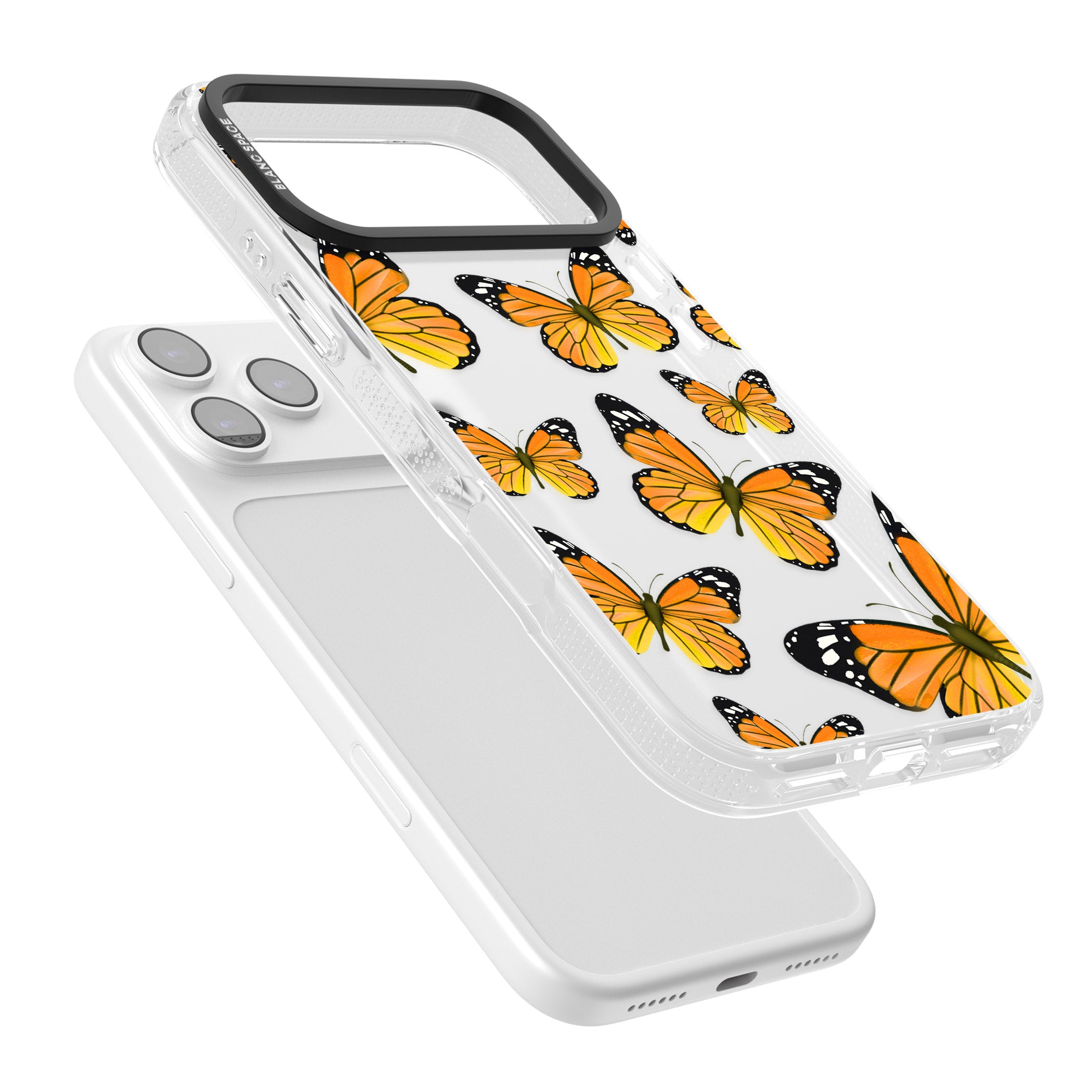 Sun Yellow Butterflies iPhone 17 Pro Impact Air Clear Phone Case Colours