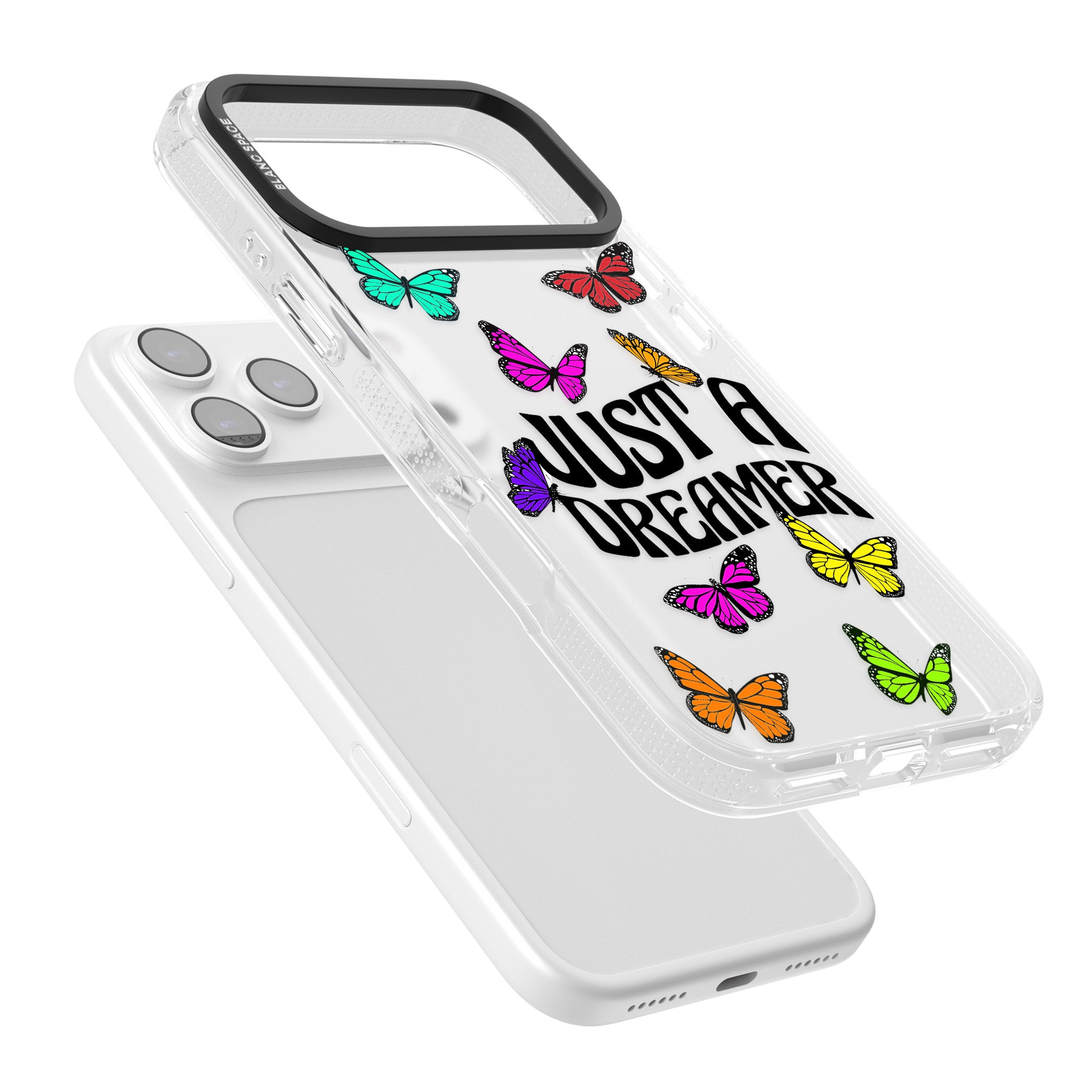 Just A Dreamer Butterfly iPhone 17 Pro Impact Air Clear Phone Case Colours
