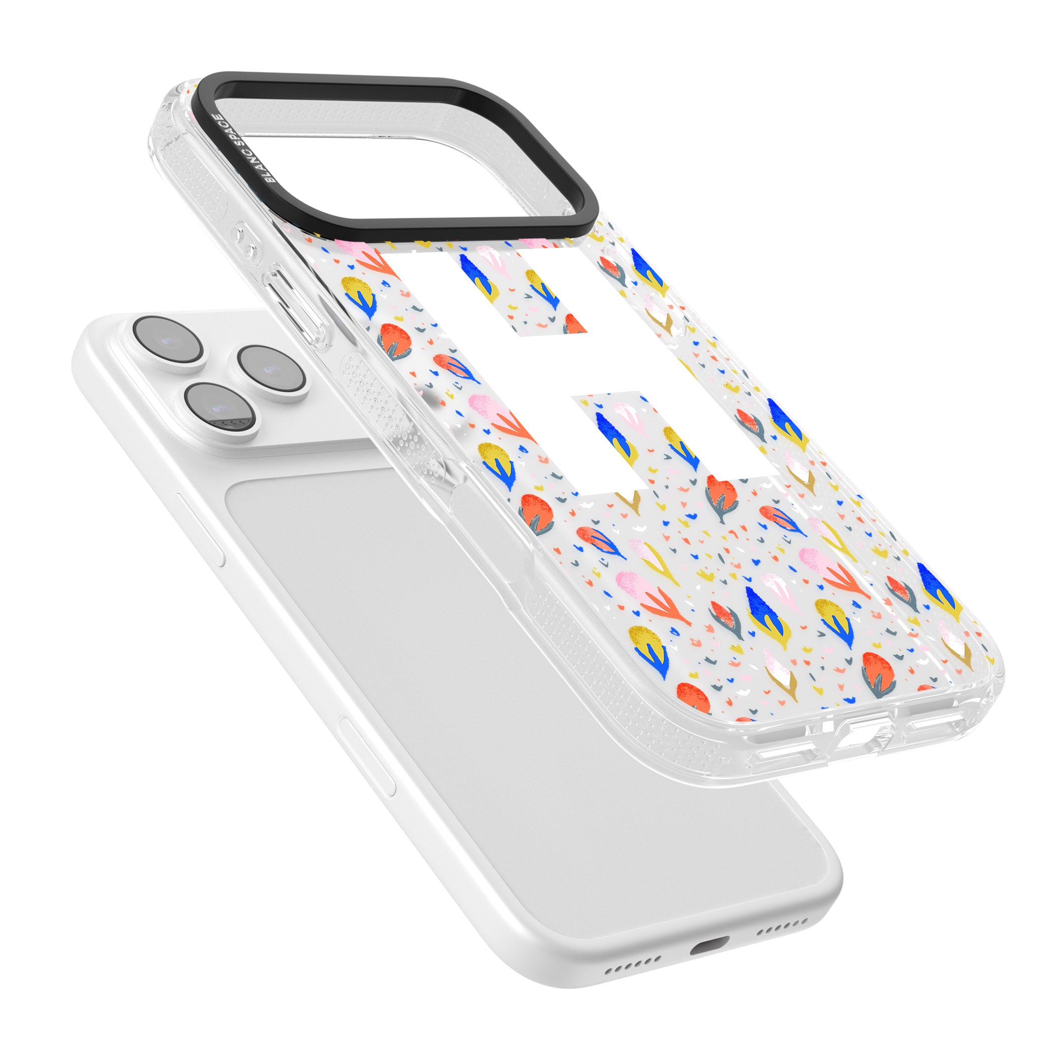 Personalised Abstract Floral Initial iPhone 17 Pro Impact Air Clear Phone Case Colours