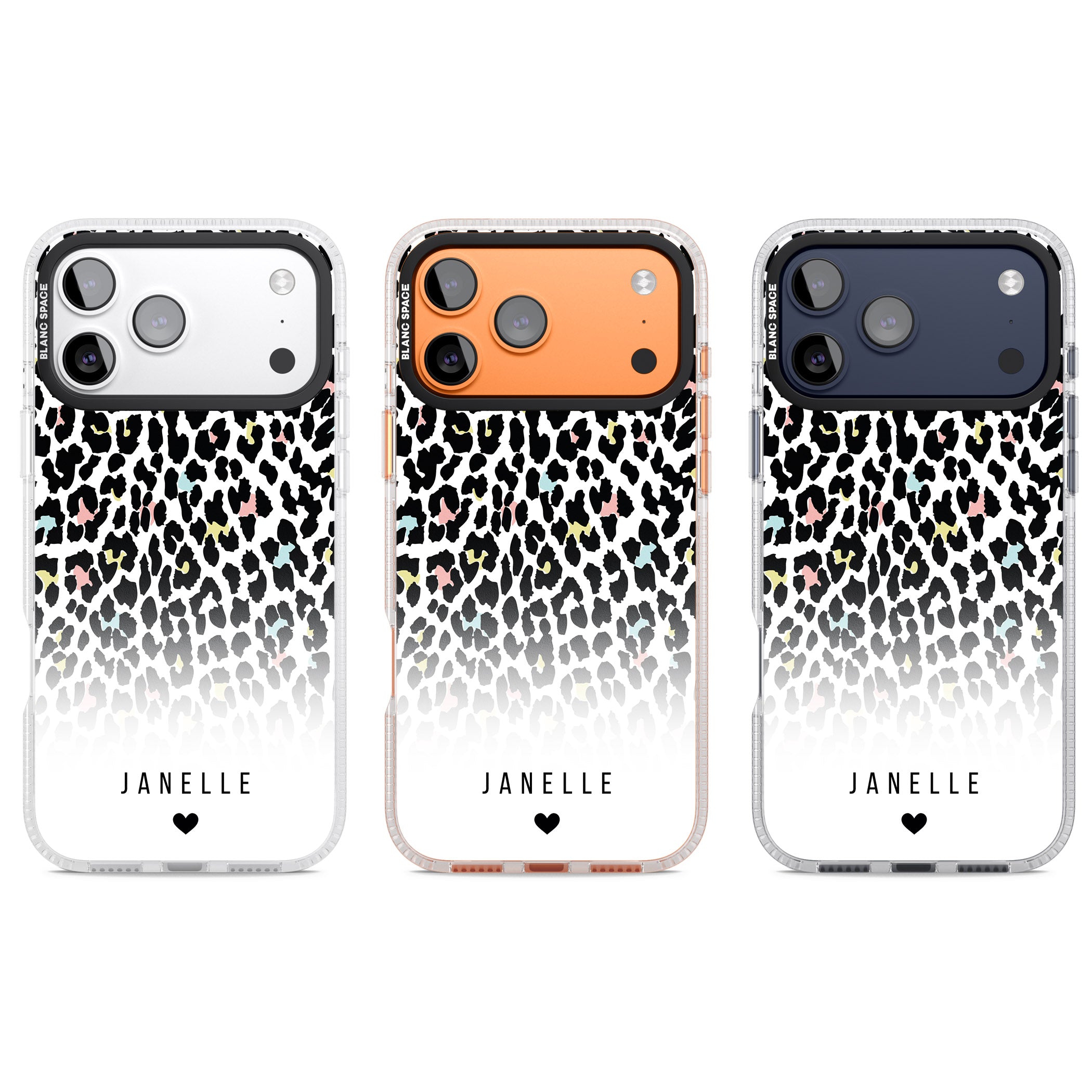 Personalised Pastel Leopard iPhone 17 Pro Impact Air Clear Phone Case APT Impact Protection