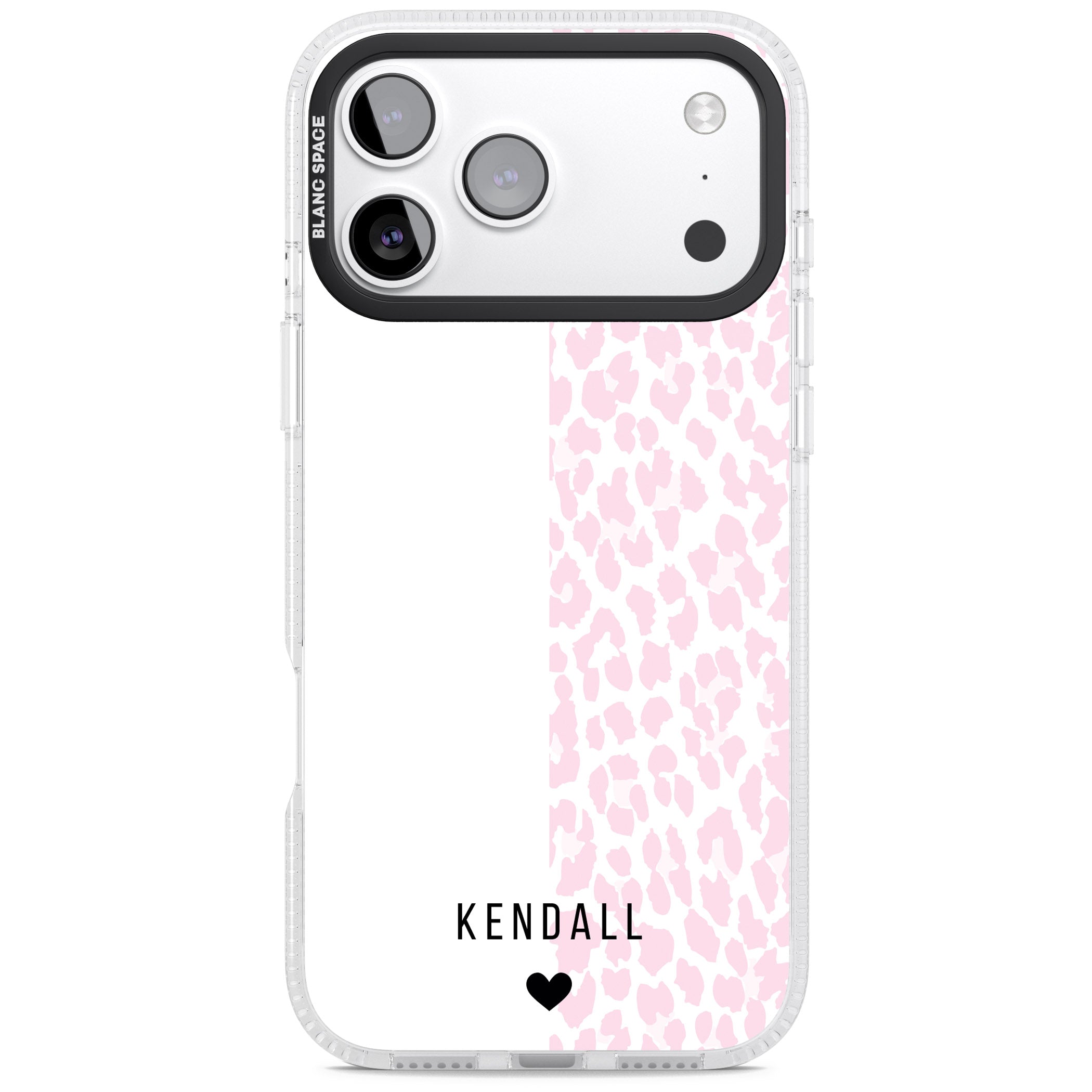 Personalised Pink Leopard iPhone 17 Pro Max Impact Air Clear Phone Case