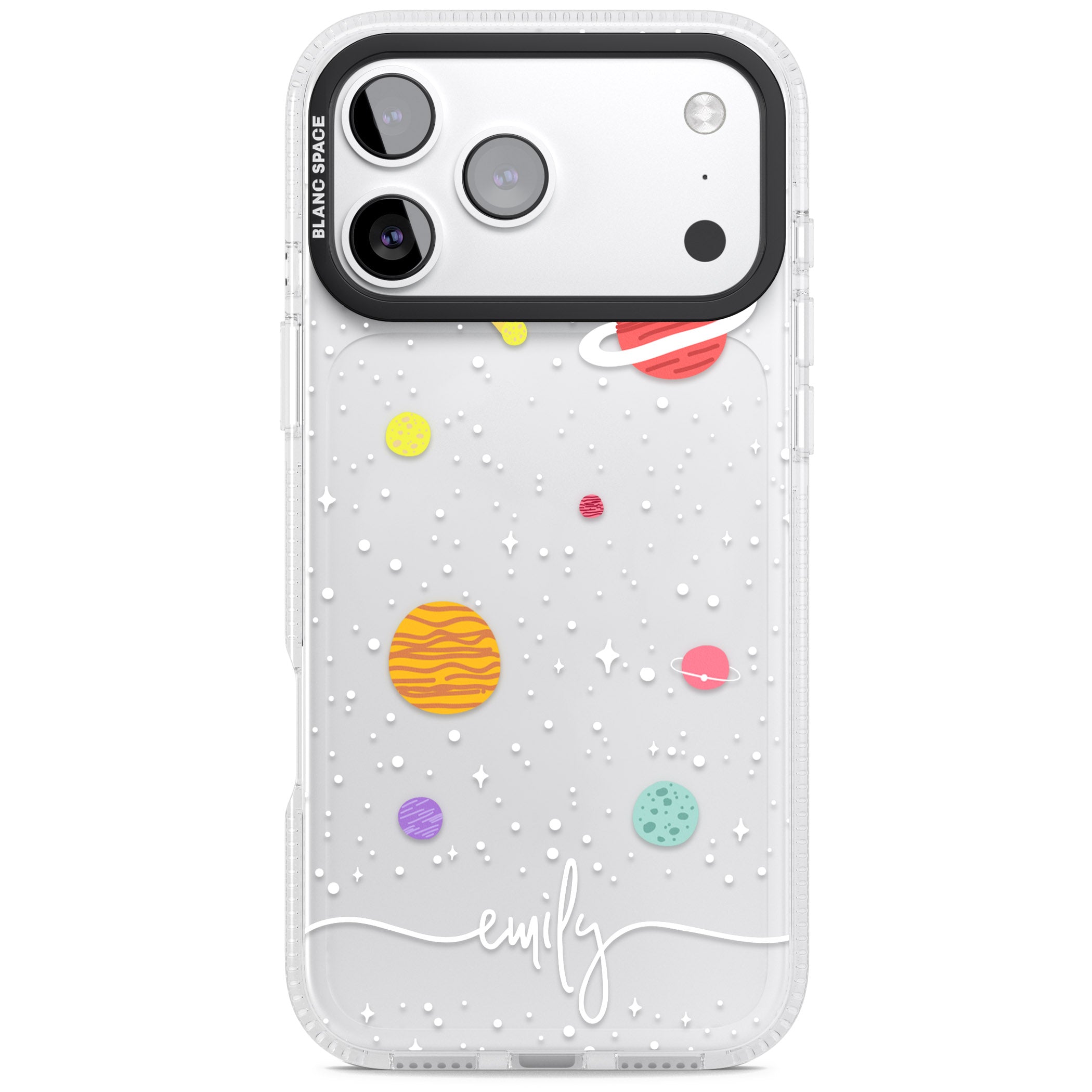 Personalised Cute Cartoon Planet (Clear) iPhone 17 Pro Max Impact Air Clear Phone Case