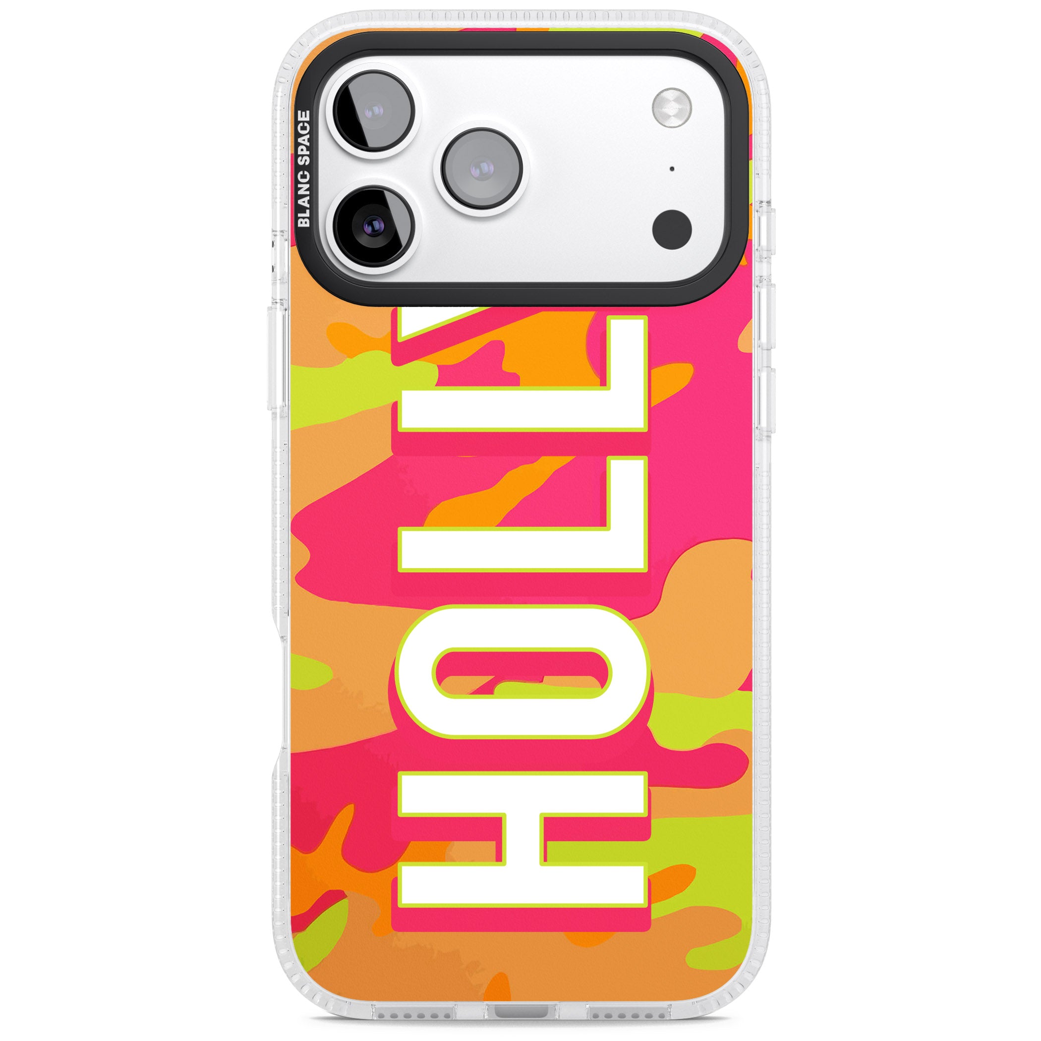 Personalised Bold Neon Camo iPhone 17 Pro Max Impact Air Clear Phone Case