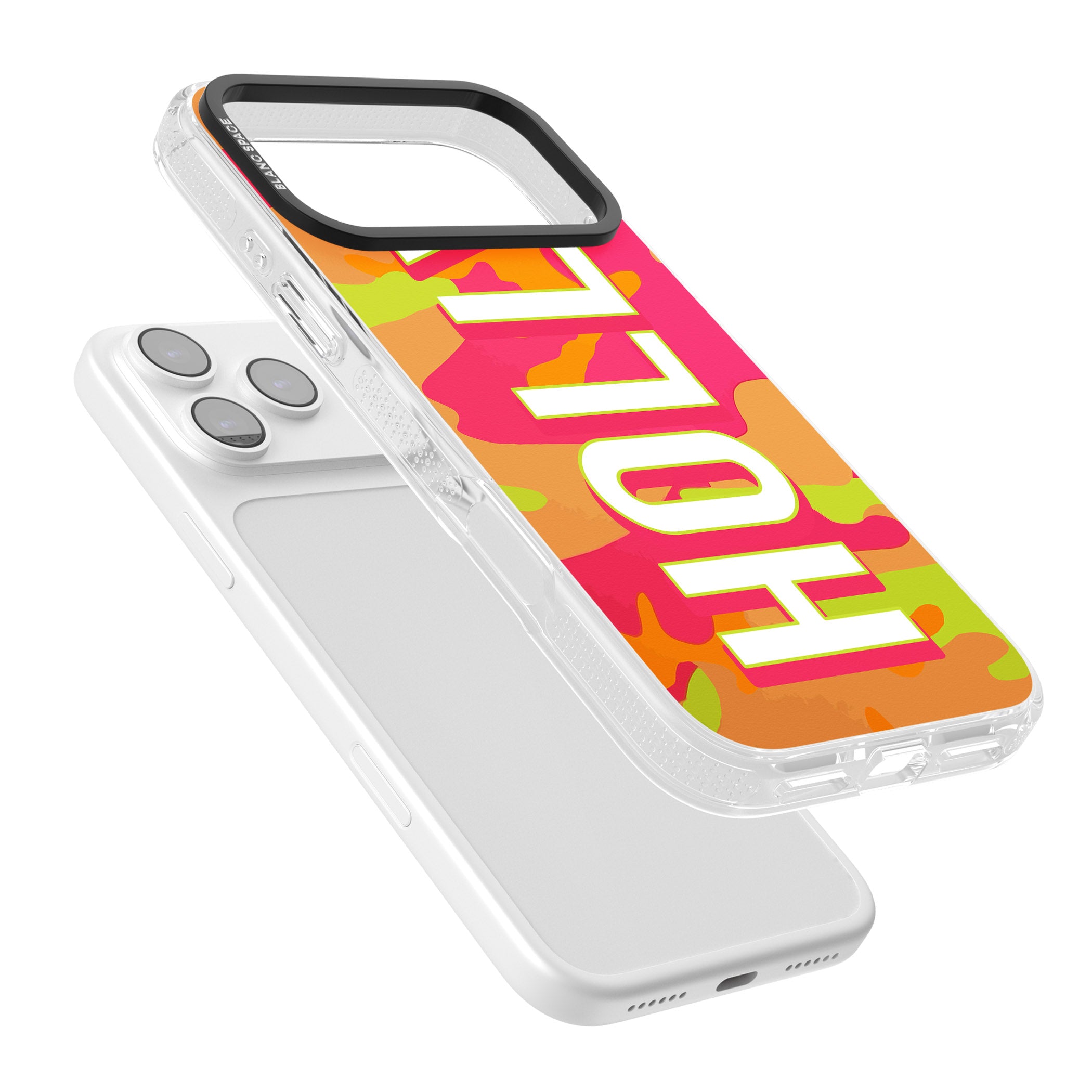 Personalised Bold Neon Camo iPhone 17 Pro Max Impact Air Clear Phone Case Colours