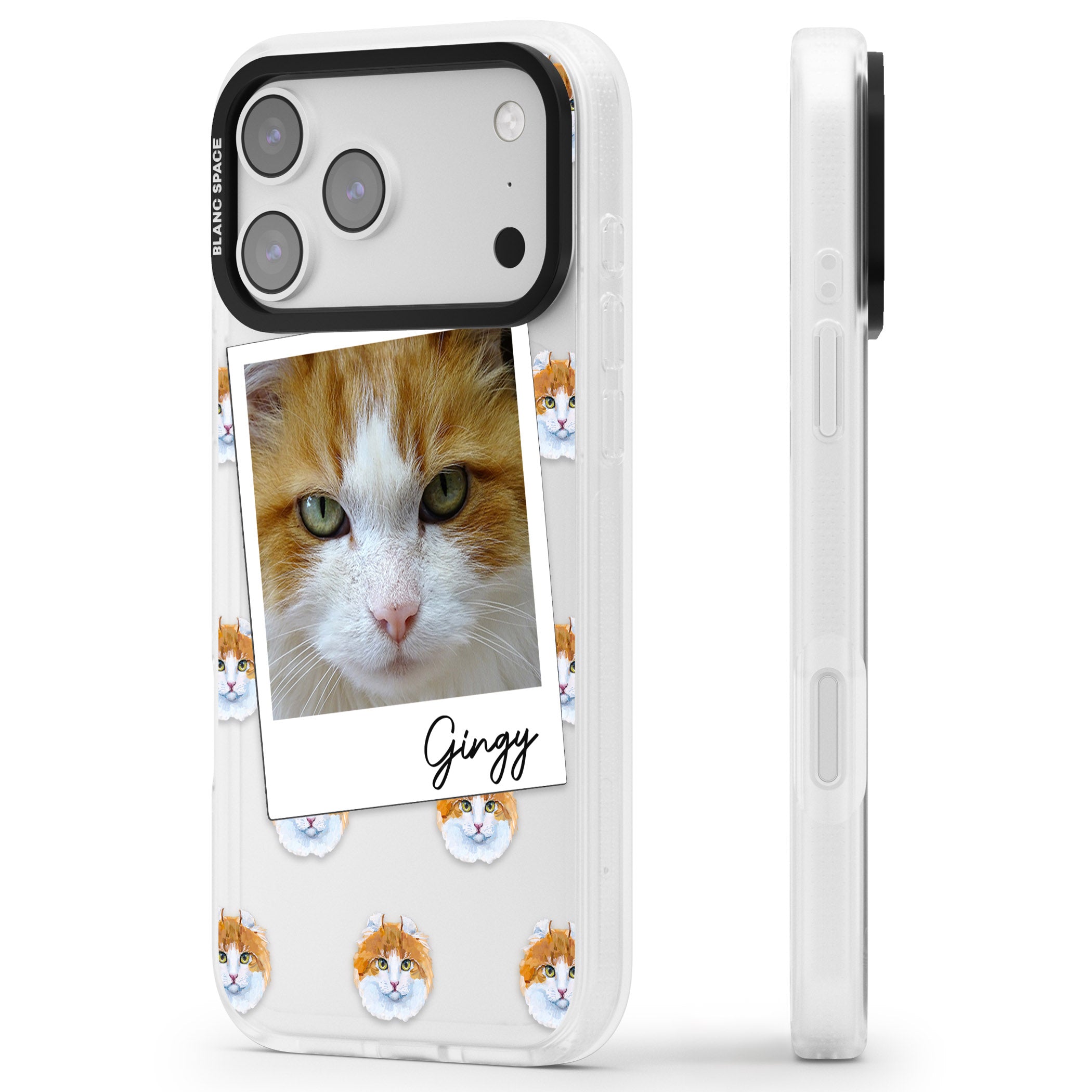 Personalised American Curl Photo iPhone 17 Pro Impact Air Clear Phone Case Side Profile