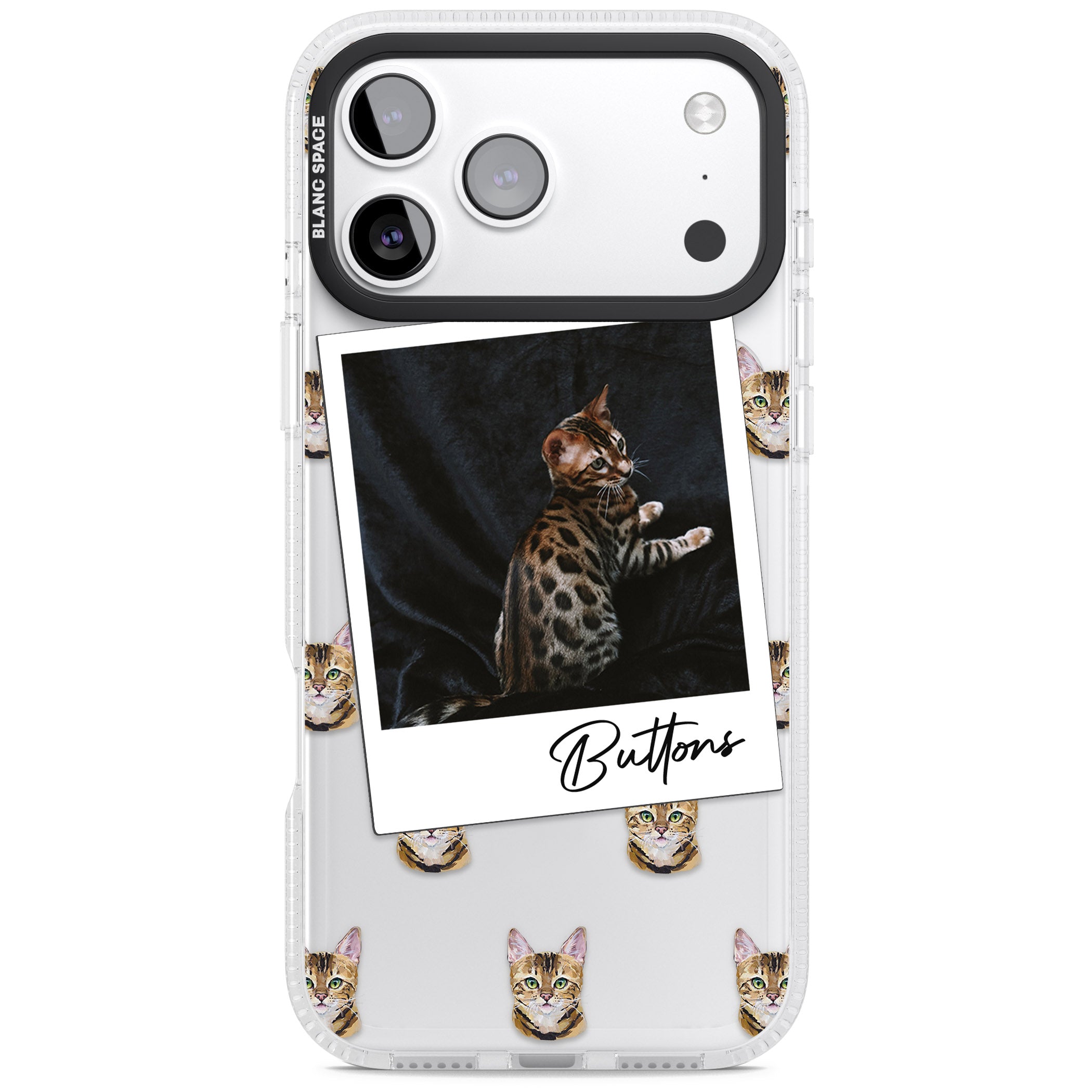 Personalised Bengal Cat Photo iPhone 17 Pro Max Impact Air Clear Phone Case