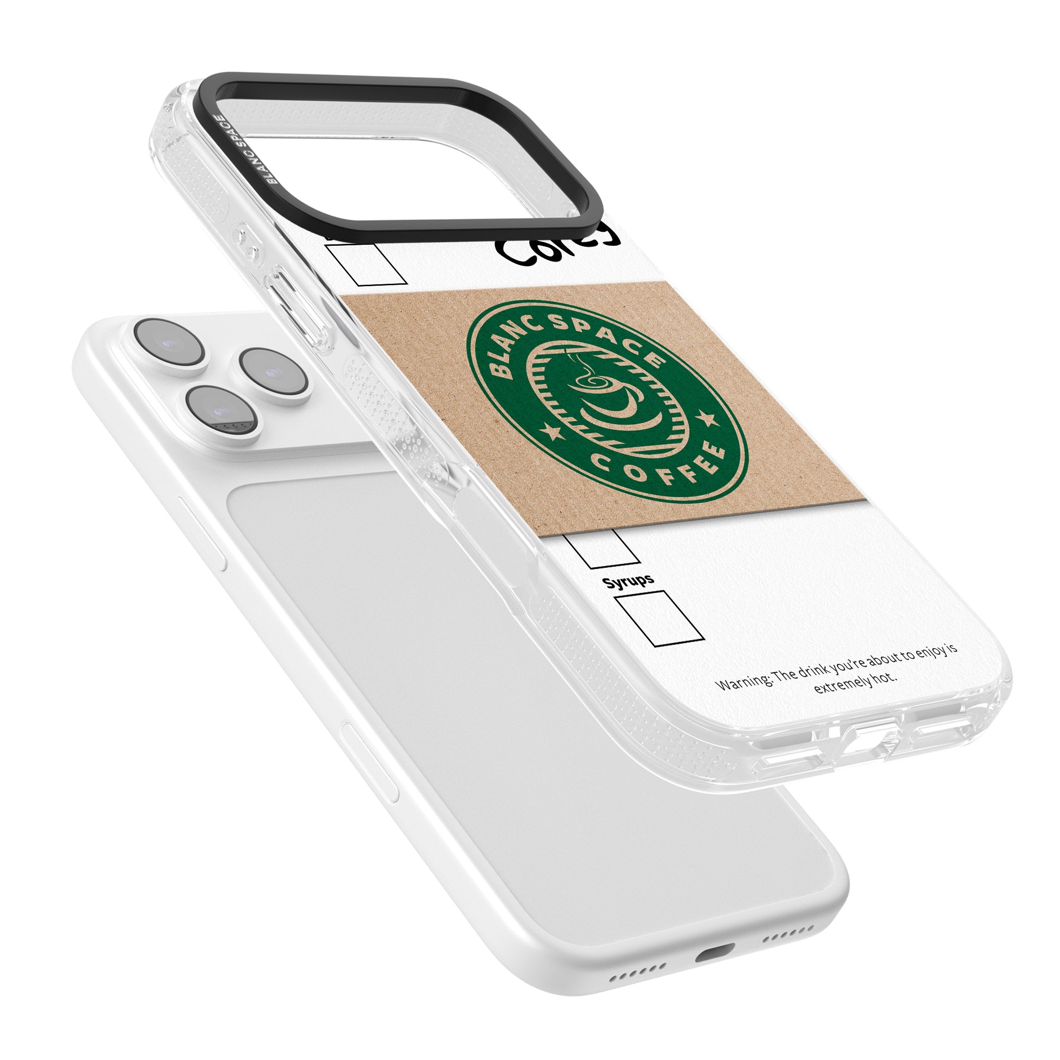 Personalised Coffee Cup iPhone 17 Pro Max Impact Air Clear Phone Case Colours