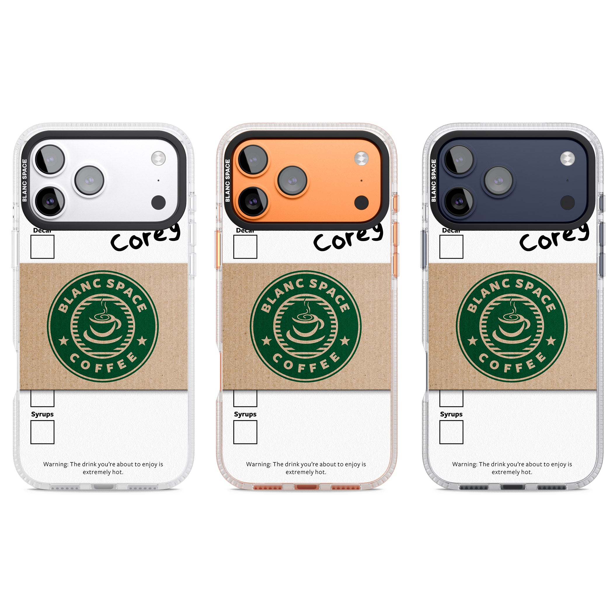 Personalised Coffee Cup iPhone 17 Pro Impact Air Clear Phone Case APT Impact Protection