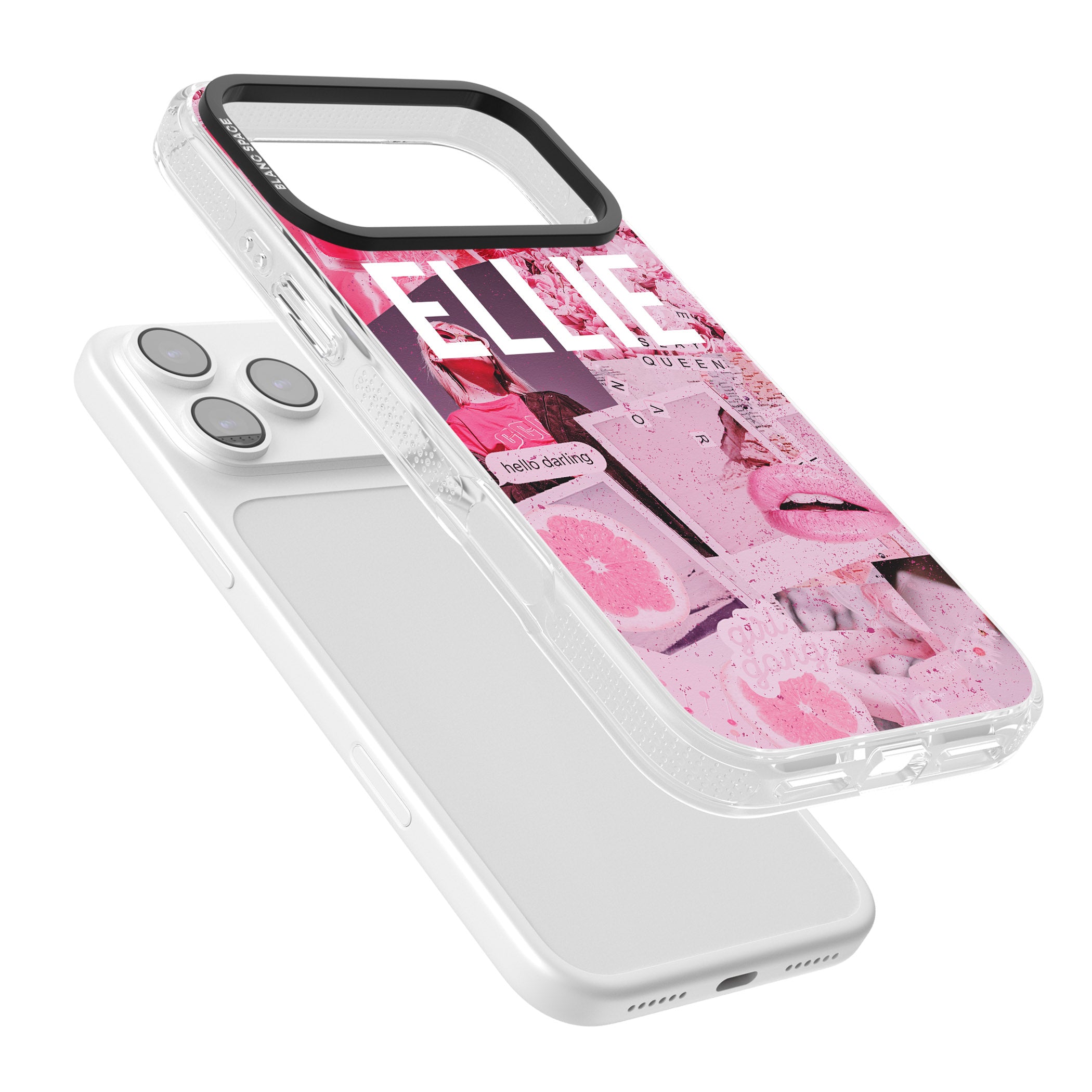 Personalised Sweet Pink Collage iPhone 17 Pro Impact Air Clear Phone Case Colours