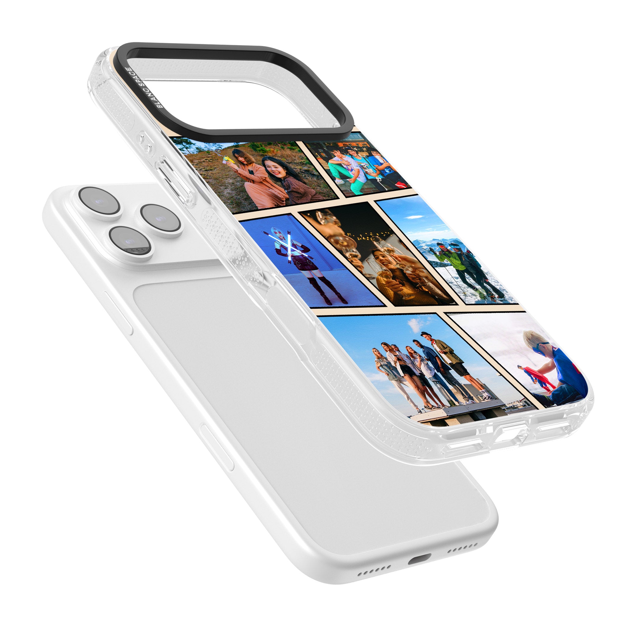 Personalised Comic Strip Photo iPhone 17 Pro Impact Air Clear Phone Case Colours