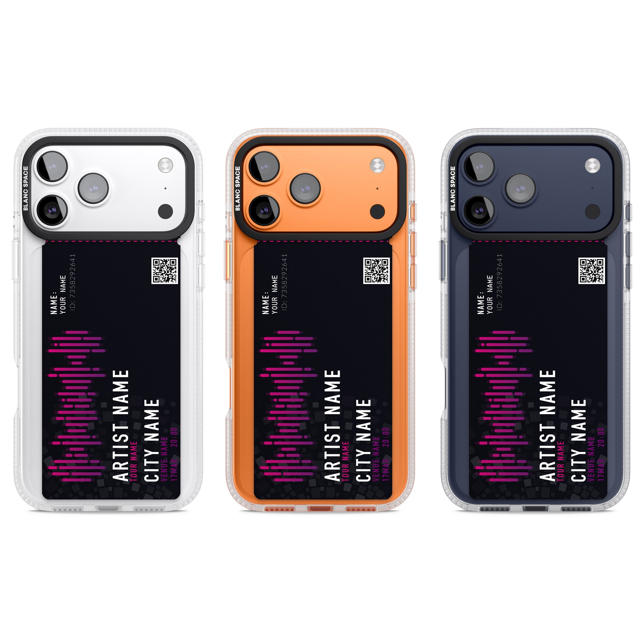 Personalised Concert Ticket iPhone 17 Pro Impact Air Clear Phone Case APT Impact Protection