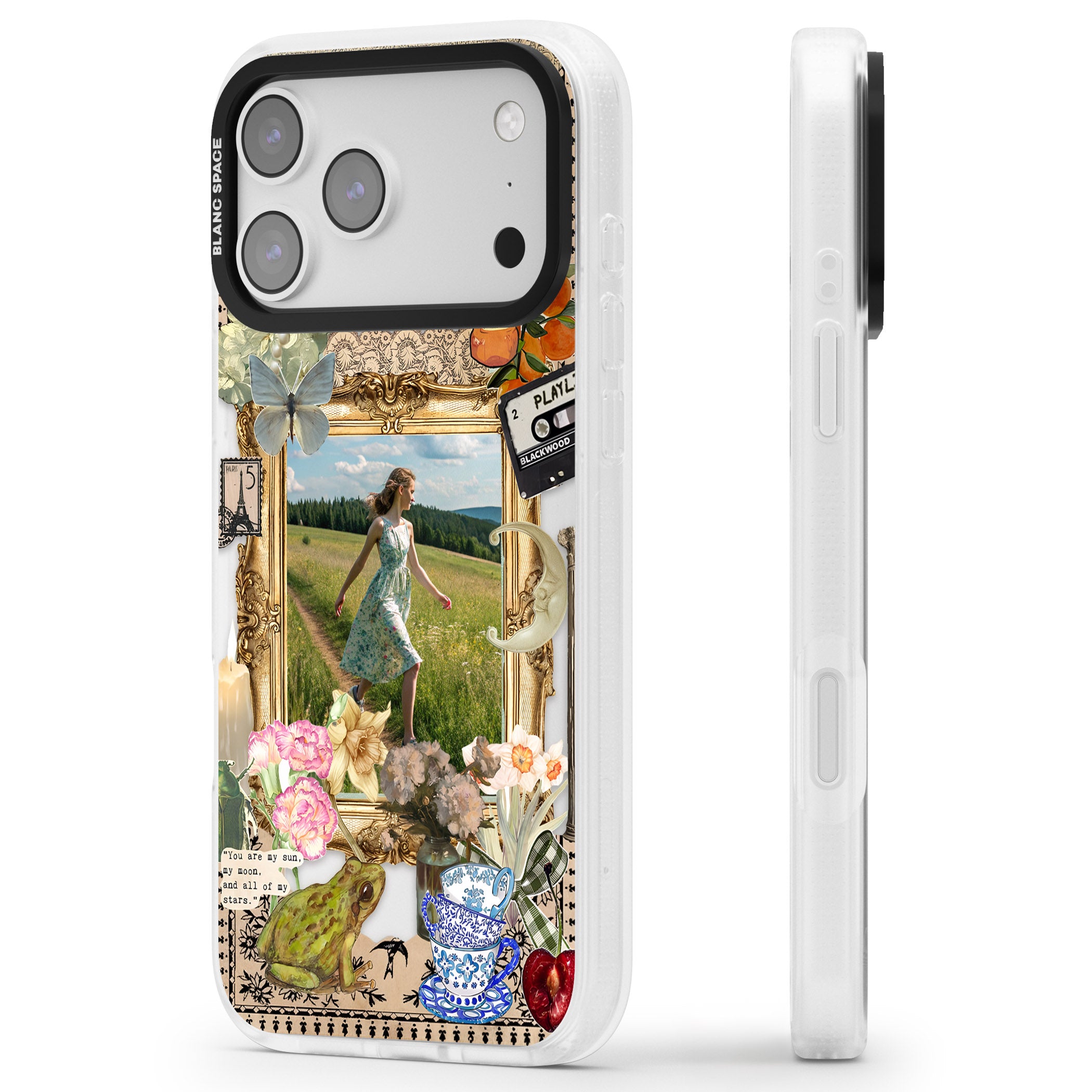 Personalised Country Collage Frame iPhone 17 Pro Impact Air Clear Phone Case Side Profile