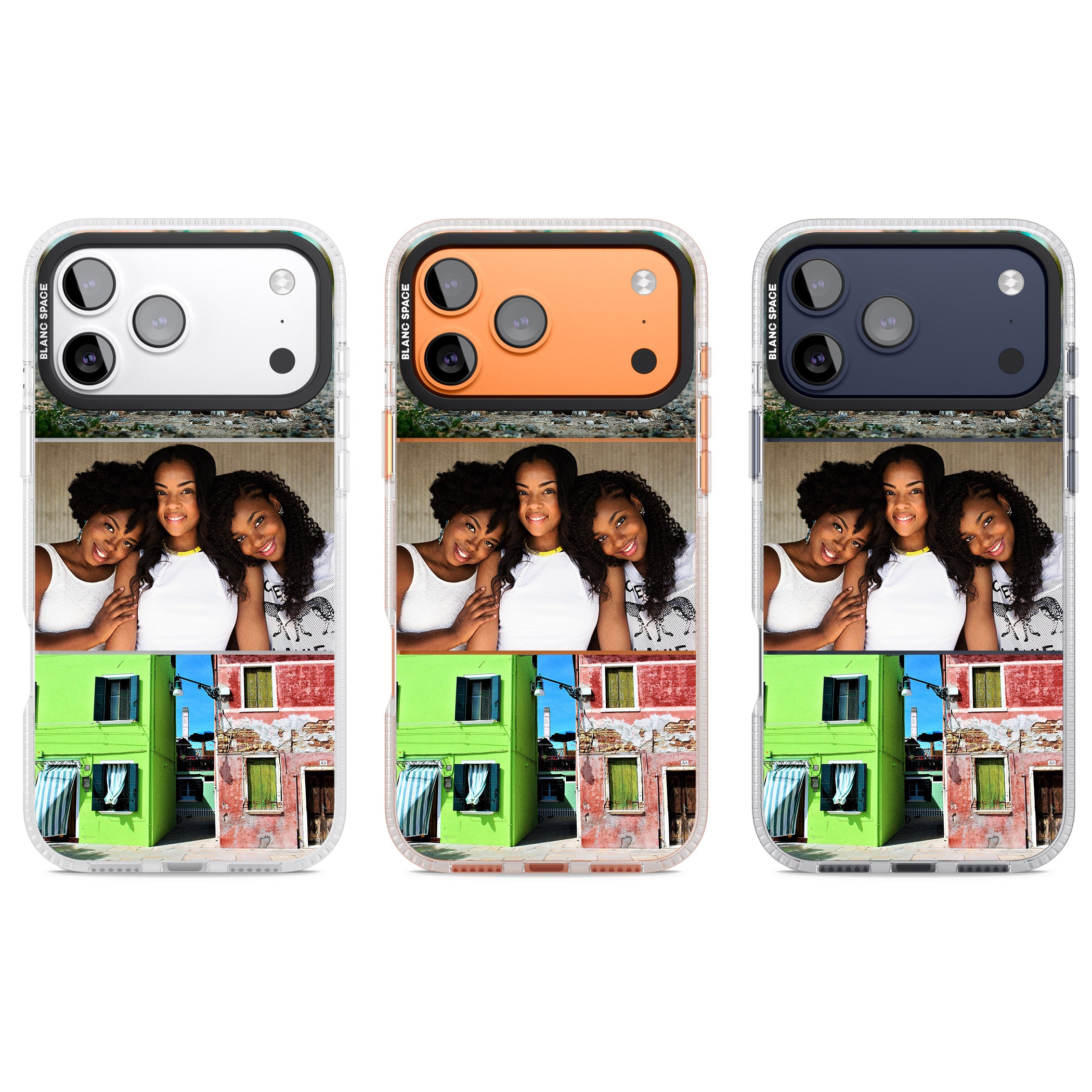 Personalised 3 Photo Grid iPhone 17 Pro Impact Air Clear Phone Case APT Impact Protection