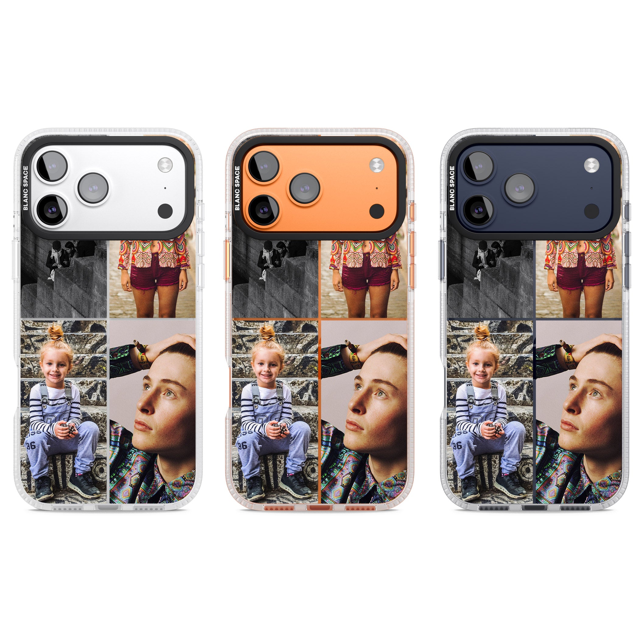 Personalised 4 Photo Grid iPhone 17 Pro Impact Air Clear Phone Case APT Impact Protection