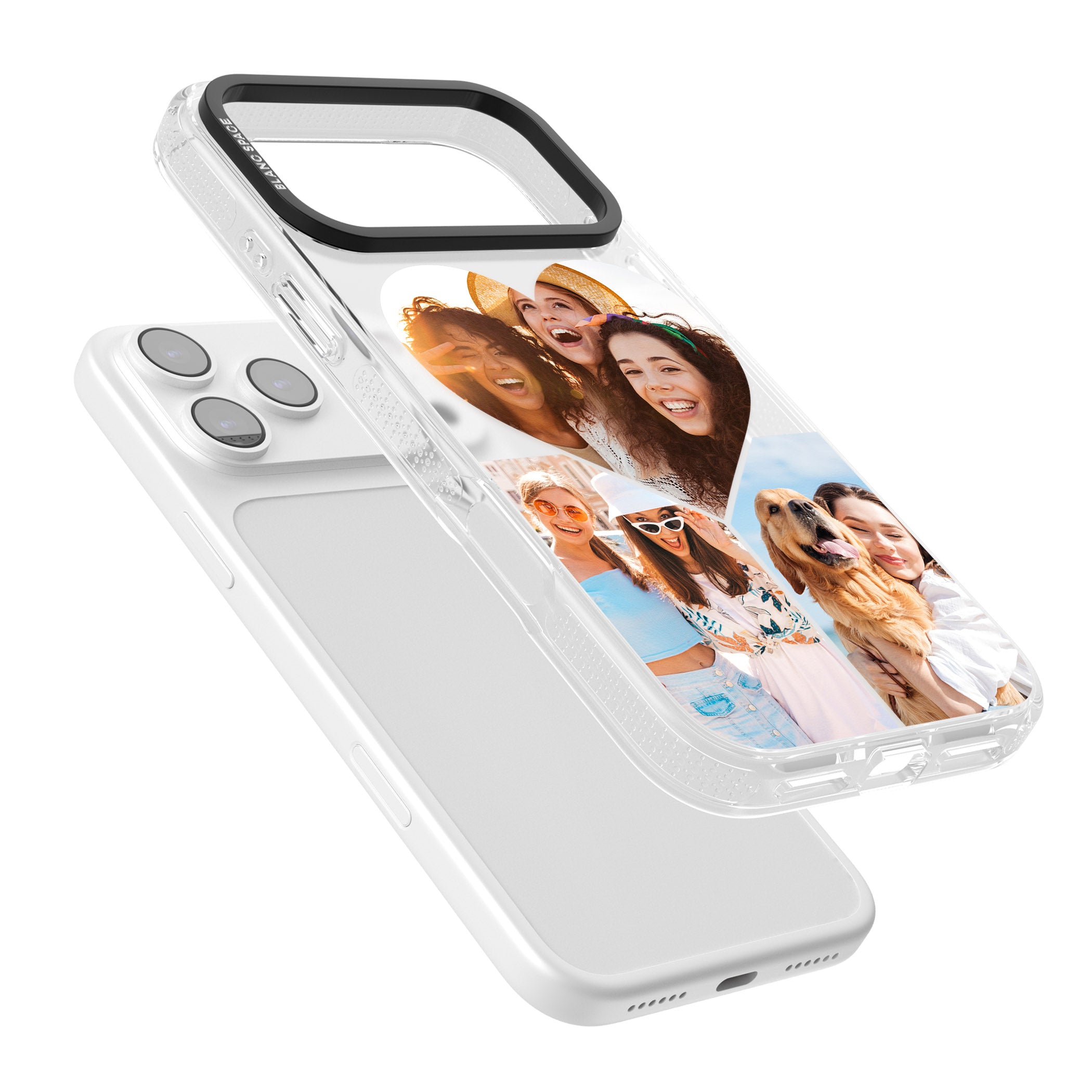 Personalised Heart Photo iPhone 17 Pro Impact Air Clear Phone Case Colours