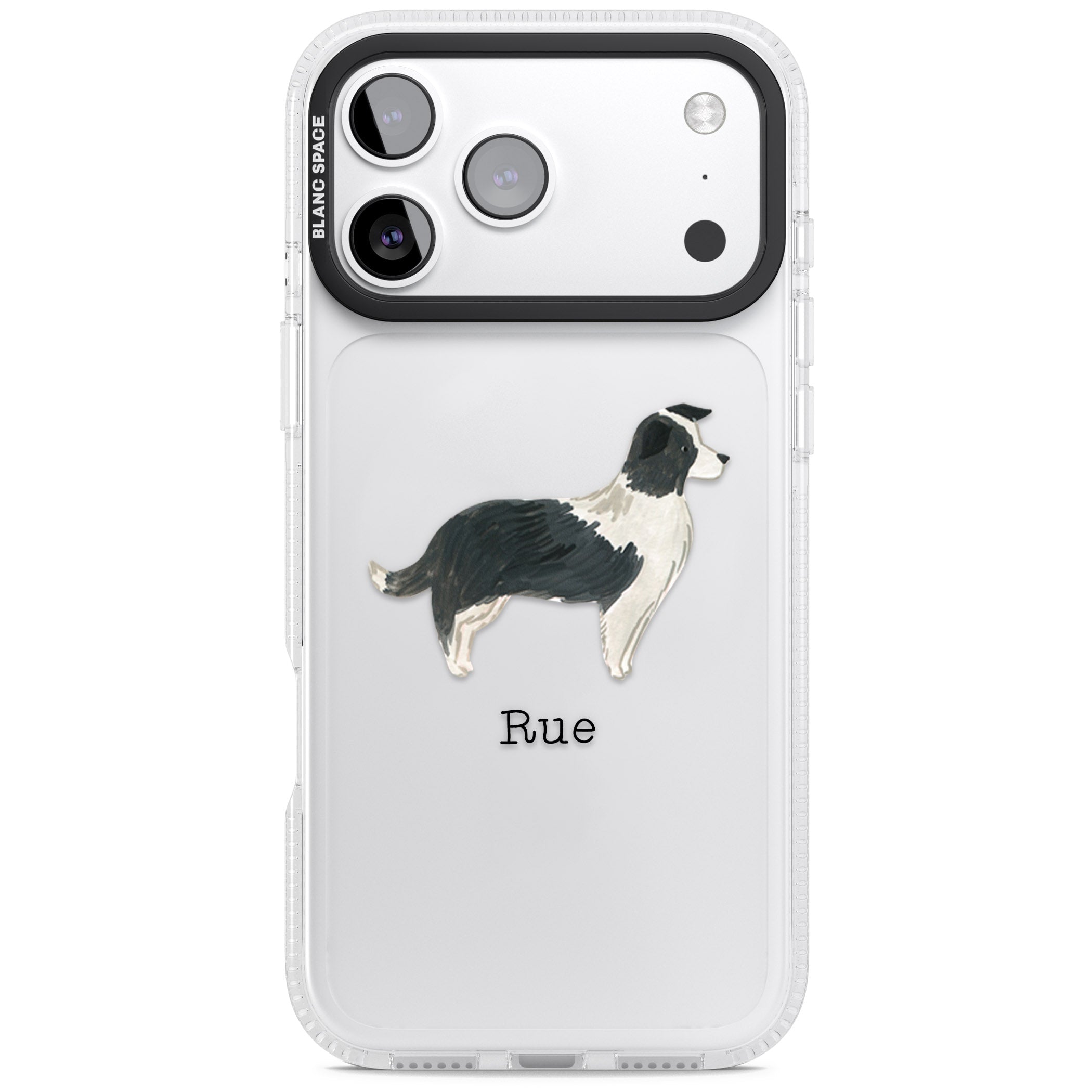 Personalised Border Collie iPhone 17 Pro Impact Air Clear Phone Case