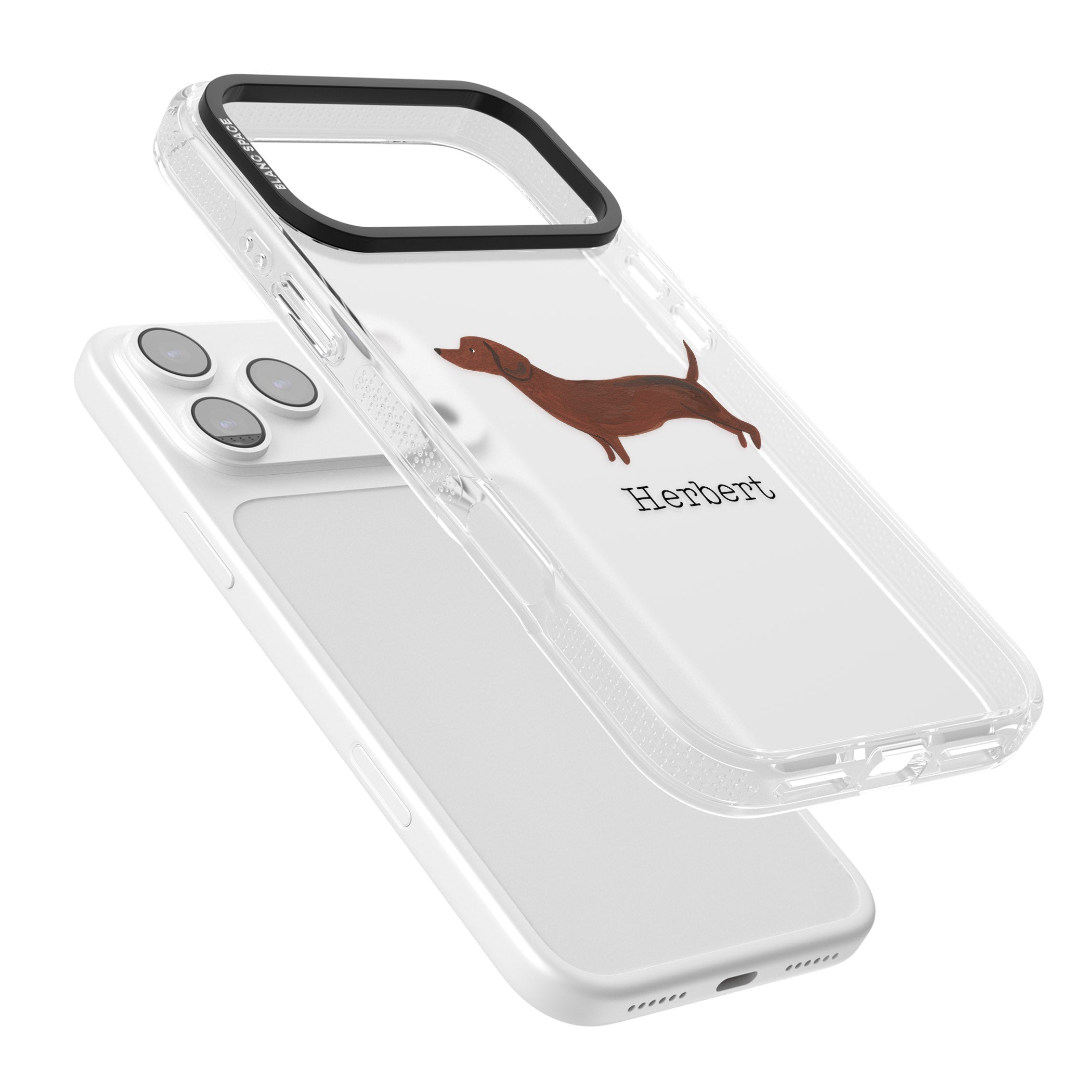 Personalised Sausage Dog iPhone 17 Pro Max Impact Air Clear Phone Case Colours