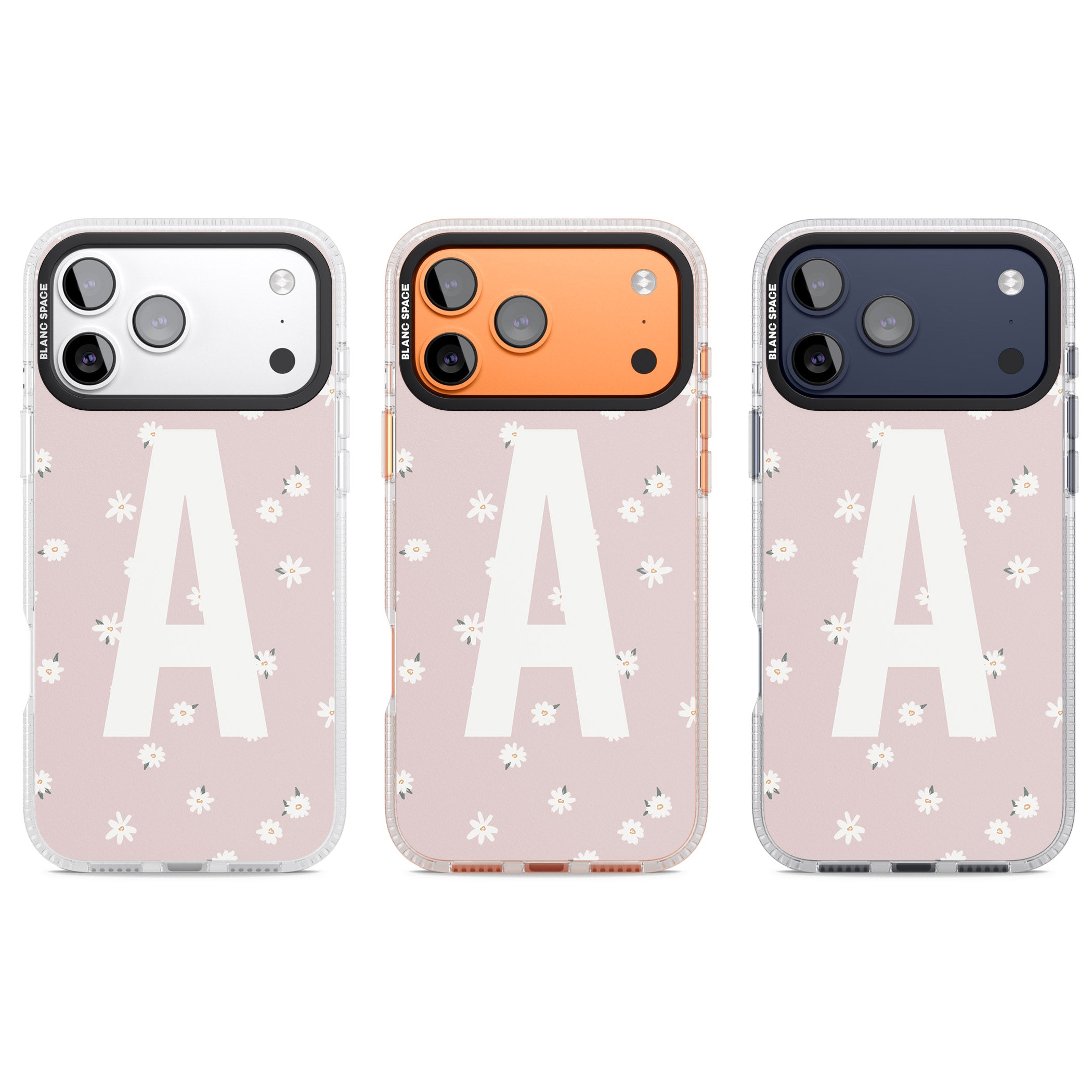 Personalised Pink Daisy Initial iPhone 17 Pro Impact Air Clear Phone Case APT Impact Protection