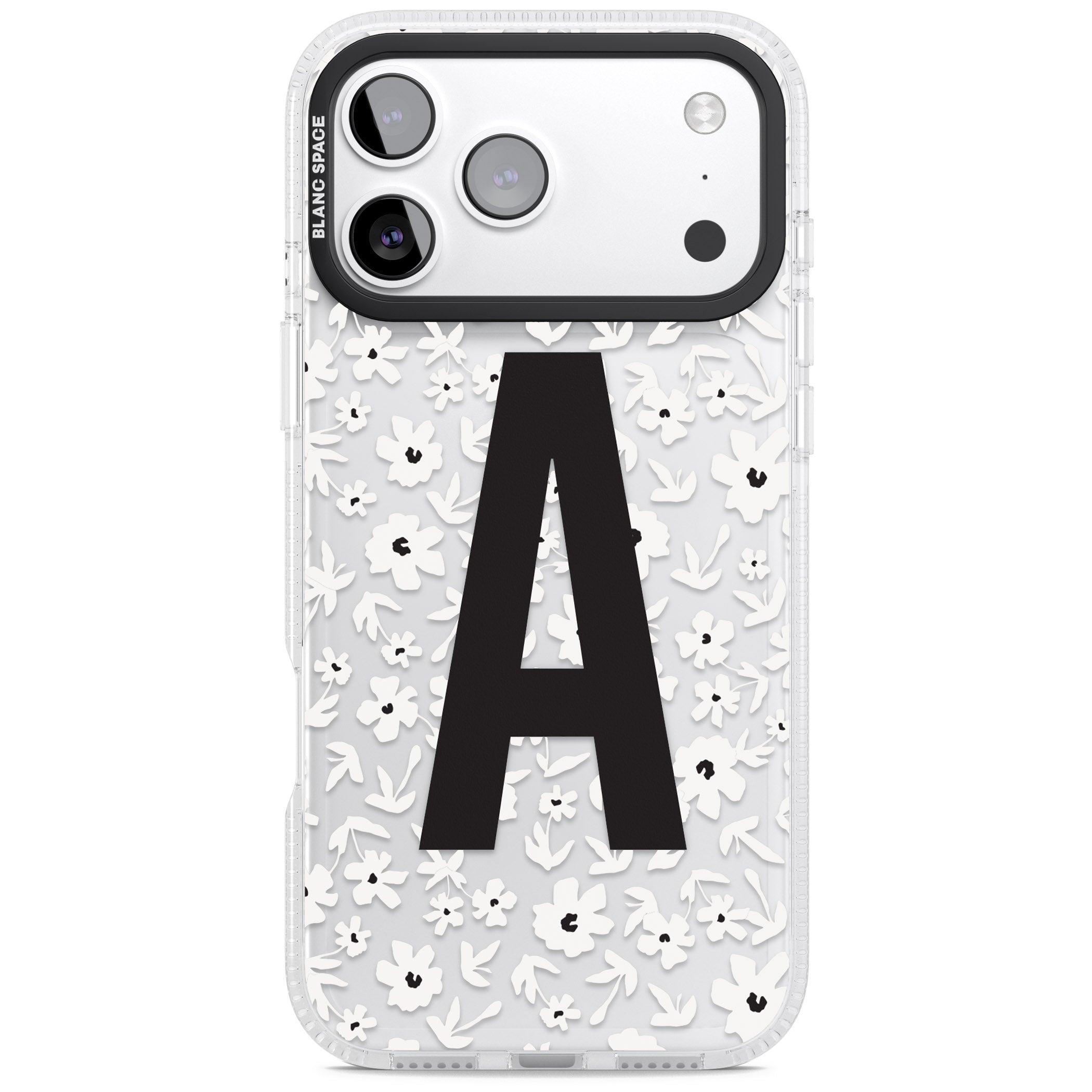 Personalised Bold Initial Floral iPhone 17 Pro Max Impact Air Clear Phone Case