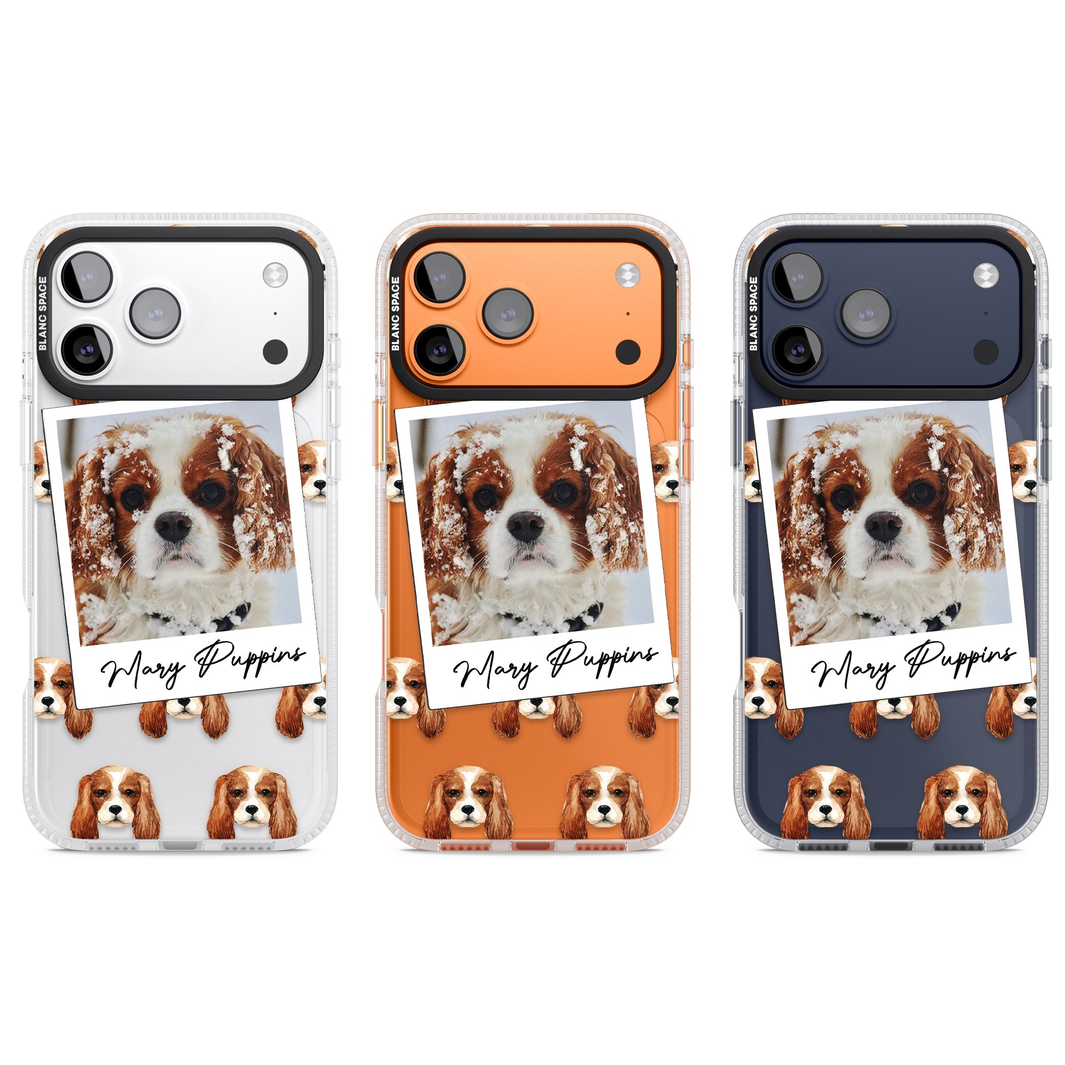Personalised Cavalier King Charles Instant Camera Photo iPhone 17 Pro Impact Air Clear Phone Case APT Impact Protection