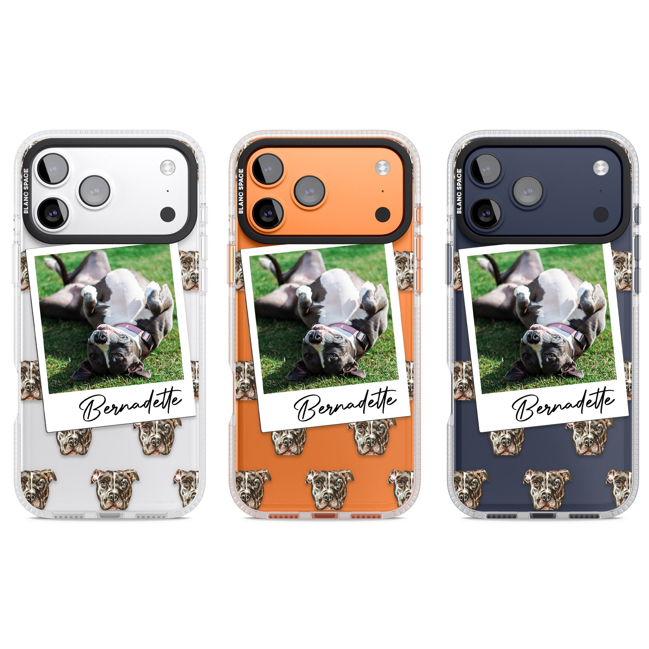 Personalised Staffordshire Bull Terrier Instant Camera Photo iPhone 17 Pro Impact Air Clear Phone Case APT Impact Protection