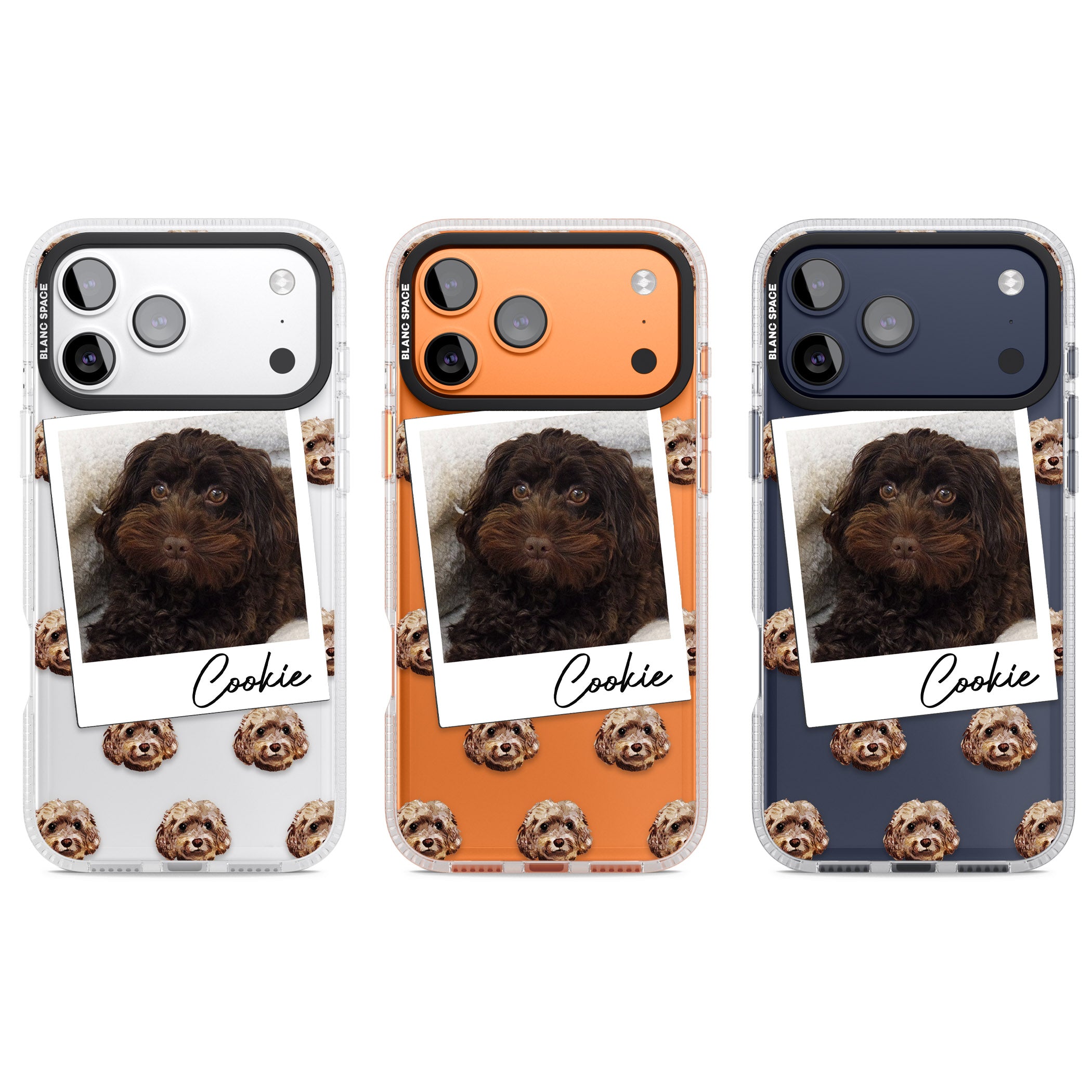 Personalised Brown Cockapoo Instant Camera Photo iPhone 17 Pro Impact Air Clear Phone Case APT Impact Protection